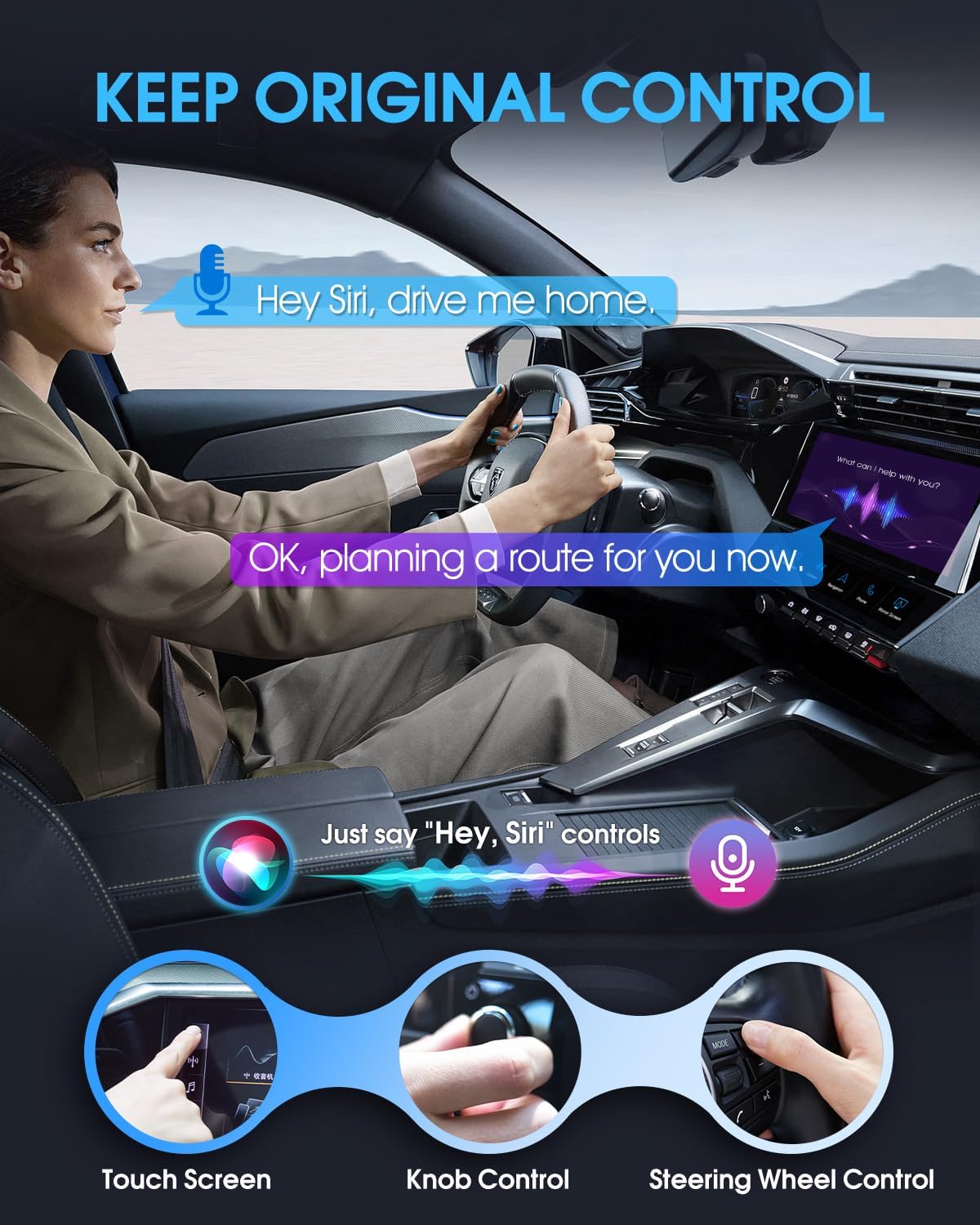 Wireless CarPlay Adapter - Fast & Stable Connection for Carplay Wireless Adapter Convert Factory Wired to Wireless CarPlay Dongle Plug & Play Car Play Fit for iPhone iOS 10+ (Grey)