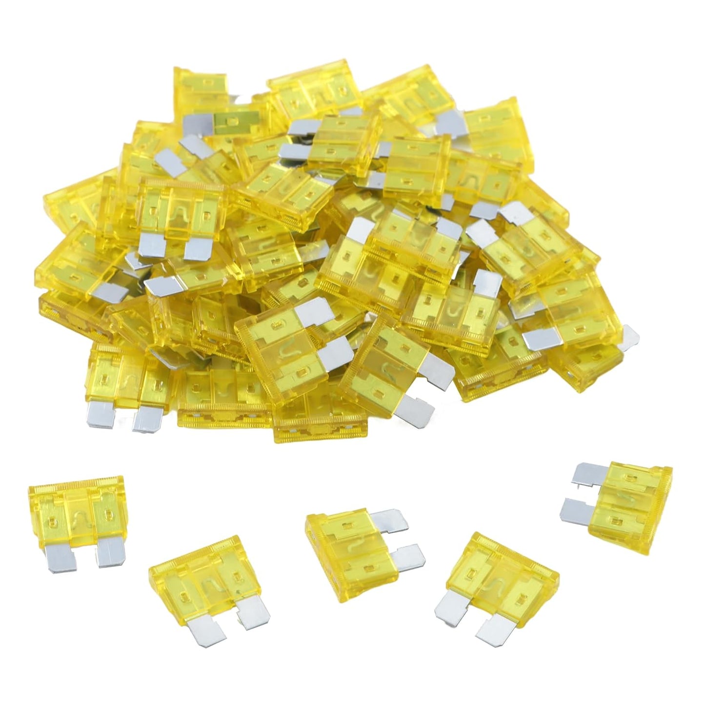 100 Pack Auto Fuses 20 AMP ATC/ATO Standard Regular Fuse Blade 20A Car Truck Boat Marine RV