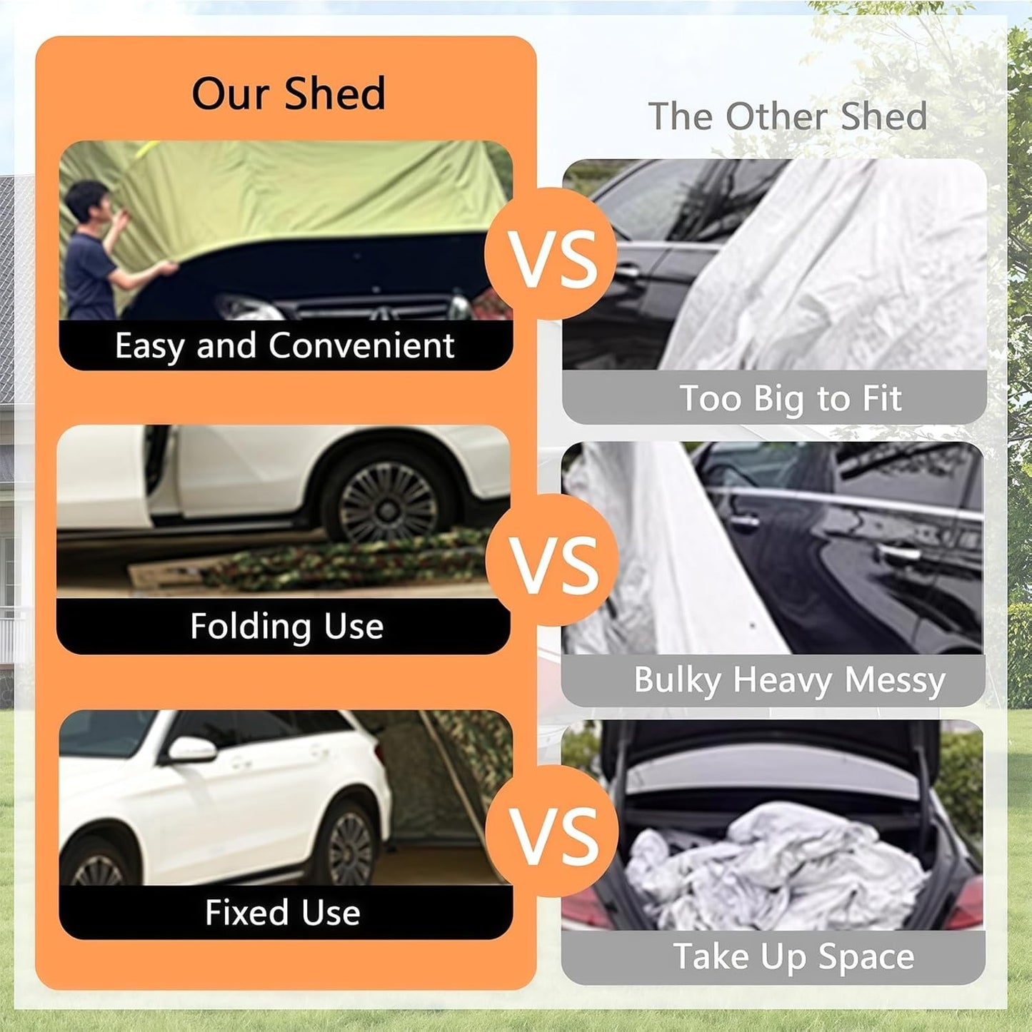 Car Port Portable Storage Shed Carport Canopy Carports Metal Carport Round Style Outdoor Storage Shed Lockable for Automotive Use Anti-Snow Waterproof(Green)