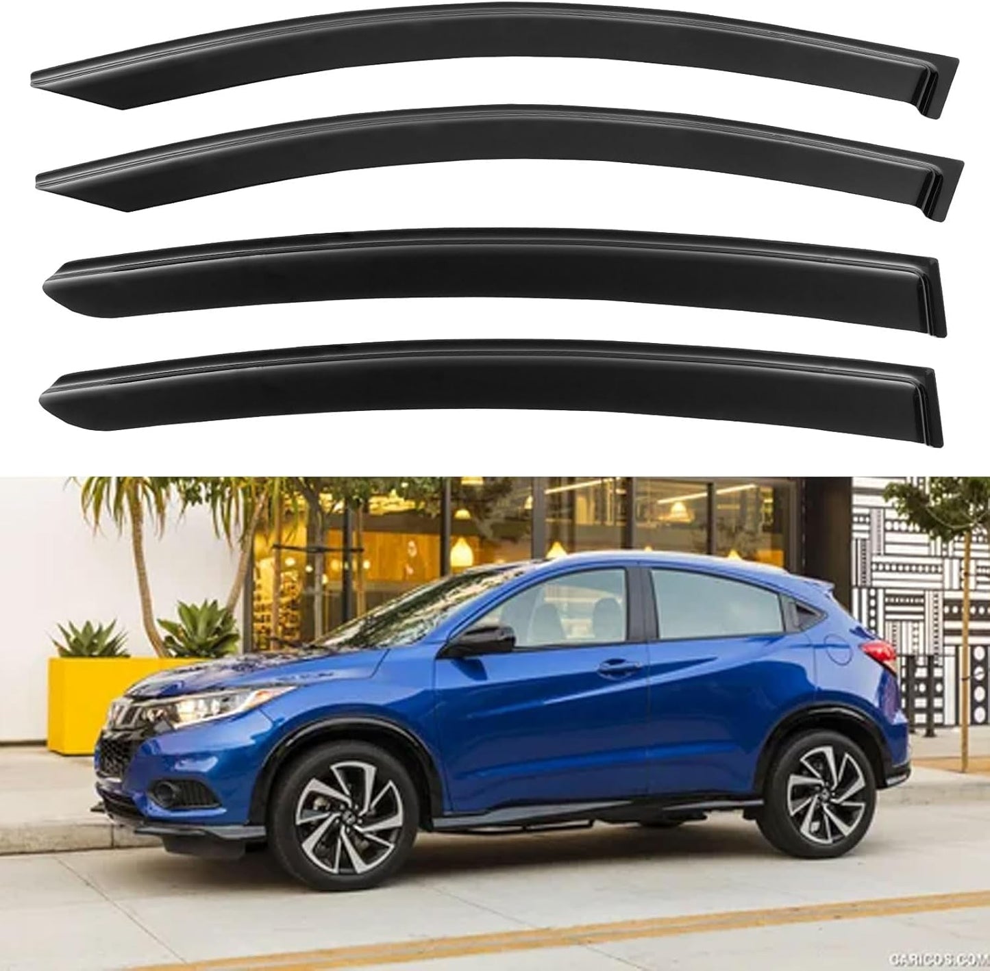 Window Visors Rain Guards for 2016-2022 Honda HRV, Out-Channel Window Vent Wind Deflectors Visors Shades for 16-22 HR-V