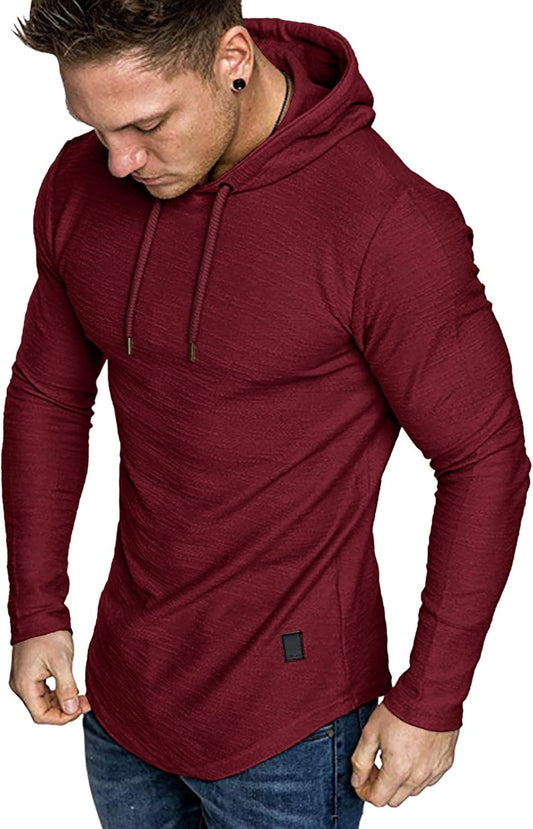 Lexiart Mens Fashion Athletic Hoodies Sport Sweatshirt Solid Color Fleece Pullover