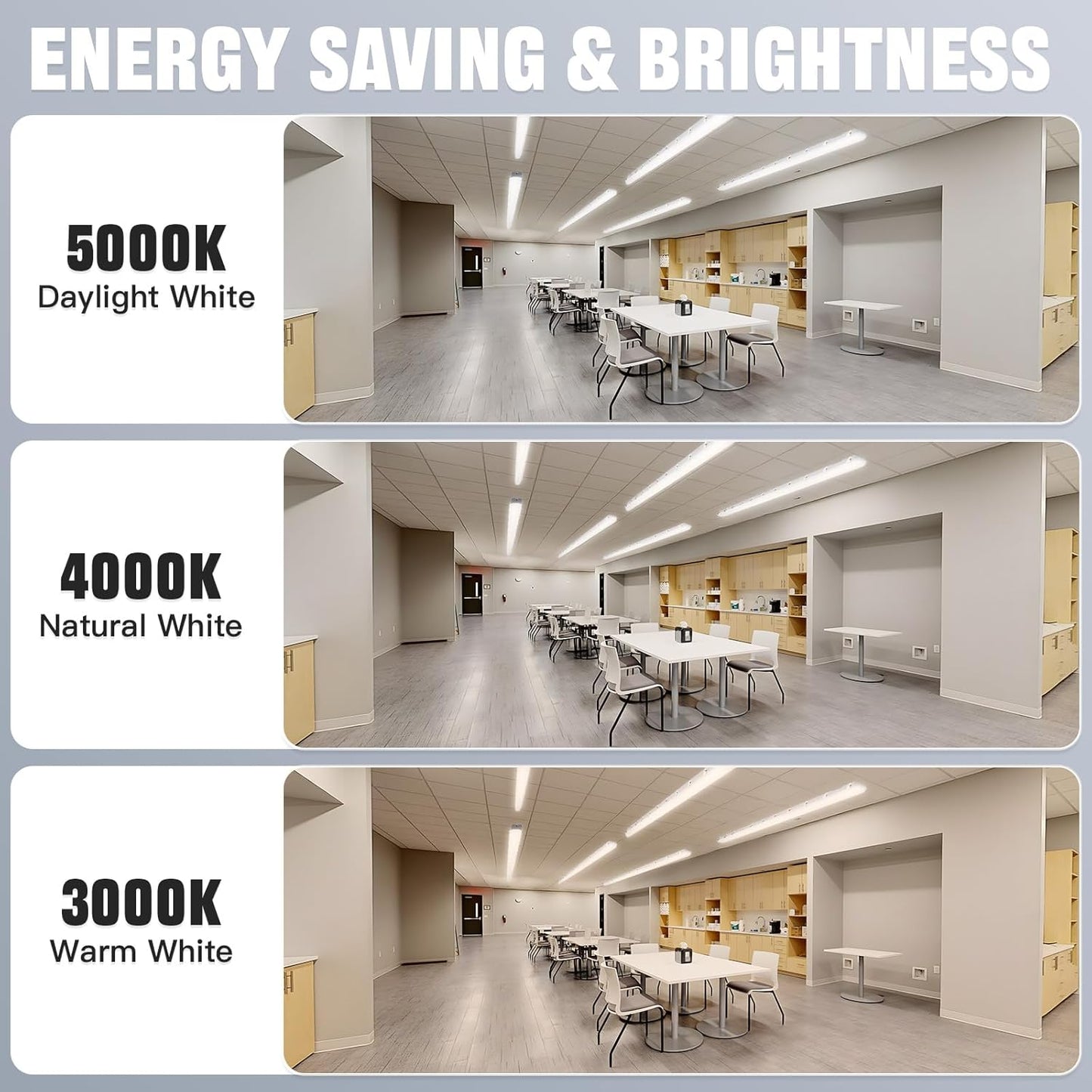 JTT 8FT LED Vapor Tight Light 120/100/80W,5000K/4000K/3000K Vapor Proof Lighting Fixture IP66, 18000LM LED Outdoor Shop Light Waterproof for Parking Garage Car Wash Warehouse Barn ETL Listed-2Pack