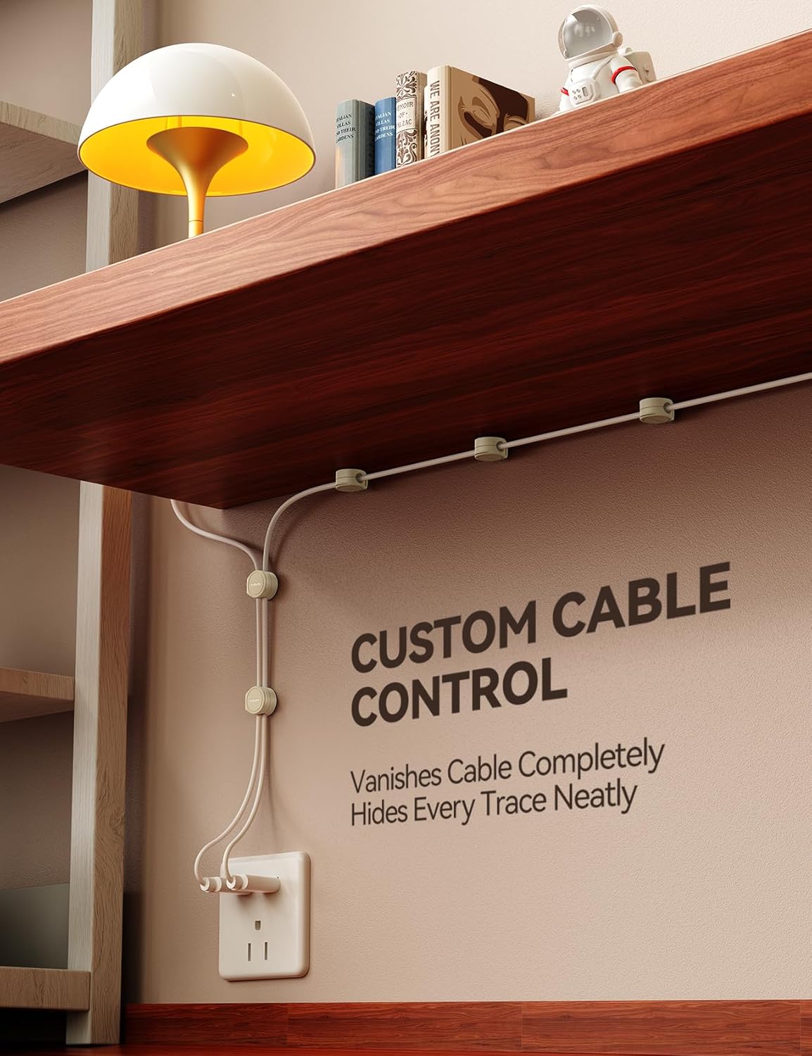 8-Pack Cord Organizer Magnetic Silicone Cable Clips[8 mm Wider Cable Accessible]Desk Cable Management, FLYLEAD Desktop Cord Holder for Nightstand, Office Workspaces Desk Organization Home Accessories