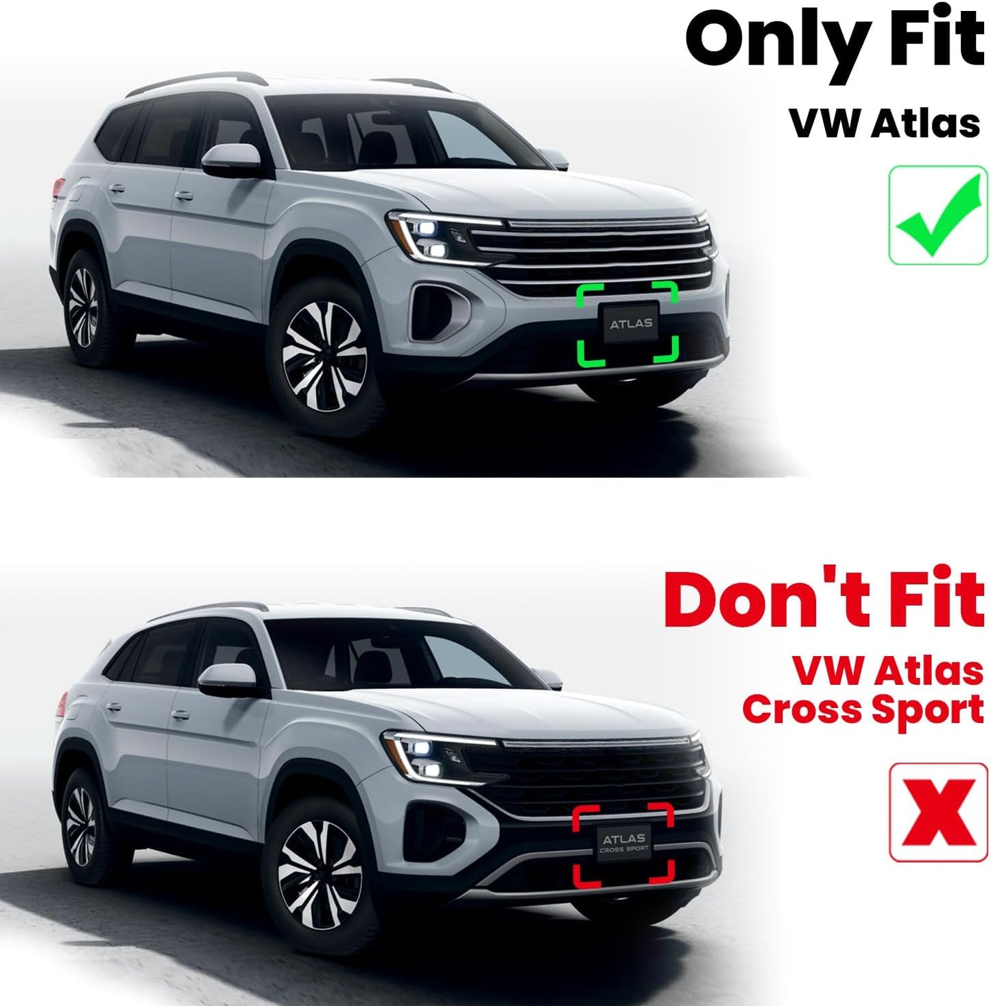 LASFIT Floor Mats & Backrest Mats & Cargo Mats for Volkswagen VW Atlas 2020-2025 (Only for 7 Passenger Bench Seating), All Weather TPE Custom Fit Floor Liners for VW Atlas Full Set Car Mats, Black