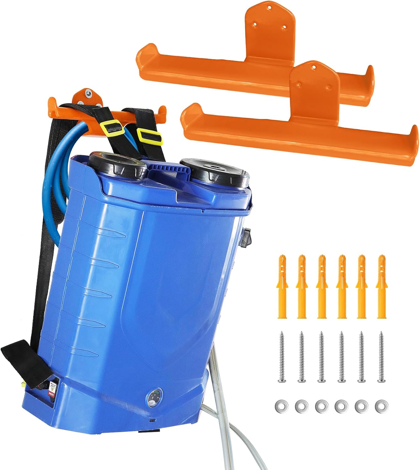 Backpack Leaf Blower Hanger, 2 Pack Backpack Sprayer Wall Mount, Heary Duty Chainsaw Wall Mount Stand Accessories Garage Organization Storage