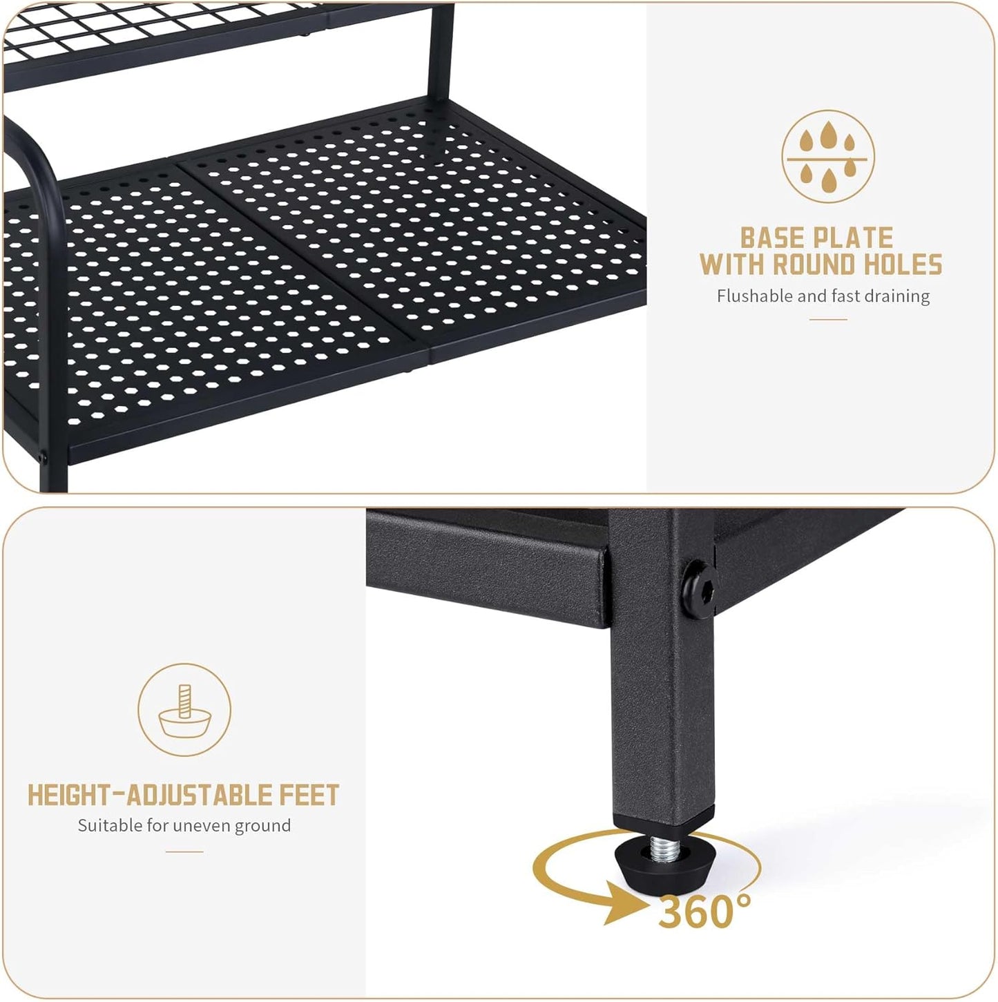 Garden Tool Organizer, Large Yard Tool Tower Rack for Garage Organization and Storage, Gardening Tool Stand for Shed or Outdoor, Metal Garden Tool Holder Up to 78 Tools, Shovel, Rake, Black