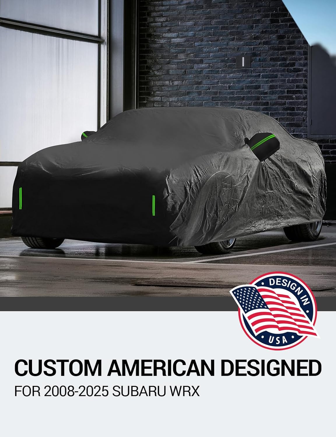 Proadsy 2025 Upgrade Car Cover Custom Fit for Subaru WRX 2008-2025, Waterproof All Weather for Automobiles, Full Exterior Cover Rain Snow Sun Protector Indoor Outdoor Car Cover