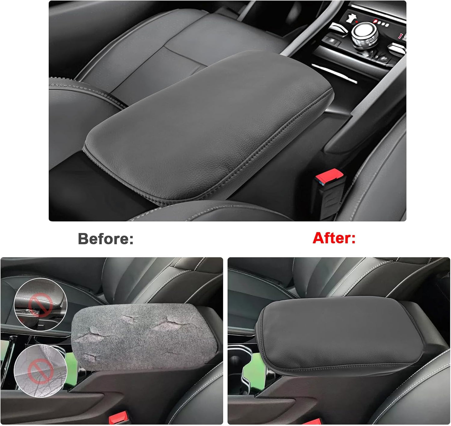 SXCY for 2022-2025 Grand Cherokee Armrest Cover for Jeep Grand Cherokee 2025 Accessories 2024 Grand Cherokee Console Cover 2025 Grand Cherokee Middle Console Cover(Black Line Slim)