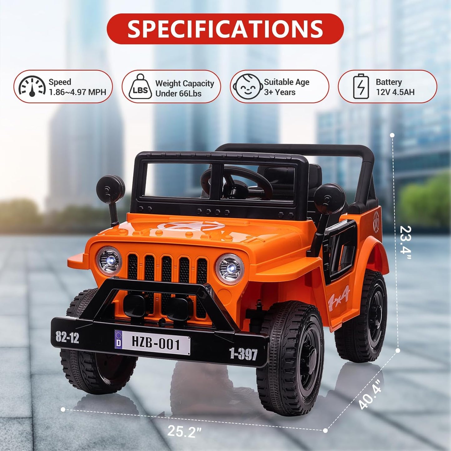 Ride On Car,12V Electric Car for Kids with Remote Control, MP3, LED Headlights, 2 Motors, Double Doors, Safety Belt, Ride On Toys for Boys Girls