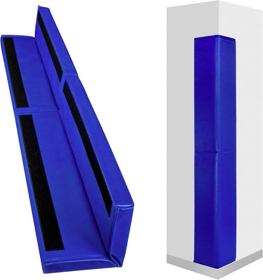 Wall Corner Guards & Edge Protector, Heavy Duty Wall Corner Protective Safety Padding, All-Weather 2 Sides Corner Pad for Gyms, Basketball Court, Playrooms, Garages,etc. (Blue, 5FT Tall 6in Sides)