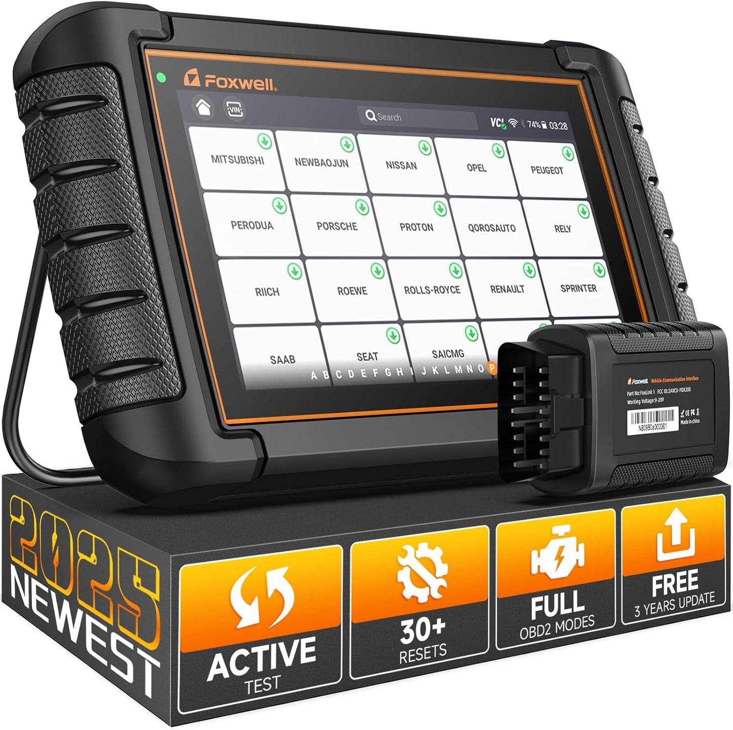 FOXWELL NT809BT Bidirectional Scan Tool, OBD2 Scanner Diagnostic Tool with 30 Maintenances, All System Code Reader for Cars and Trucks, Wireless Automotive Diagnostic Tools, FCA Support, 3-Year Update