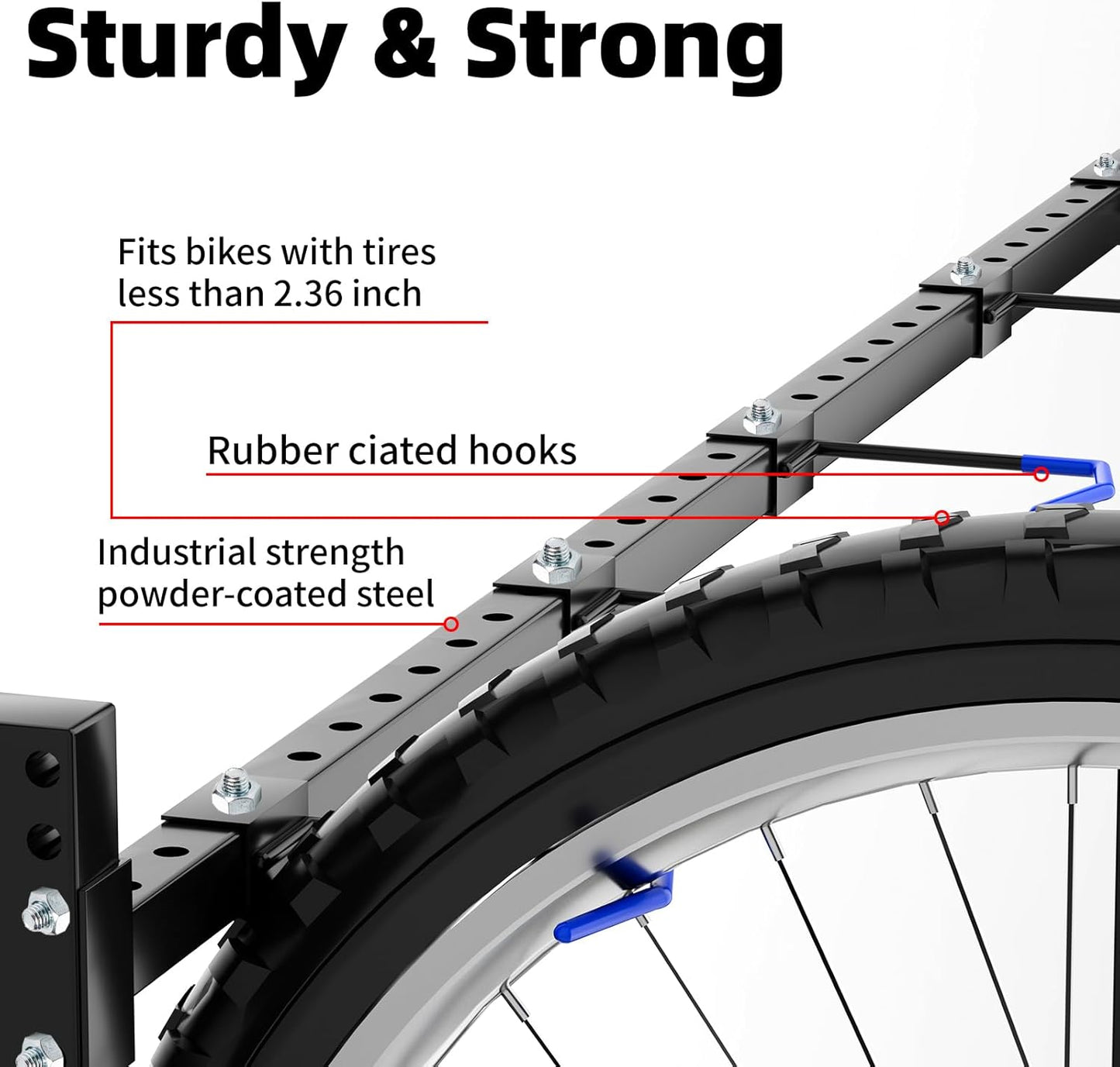 Freestanding Bike Storage Rack Vertical Bike Rack Indoor Garage Floor Stand Heavy Duty Bike Organizer Garage Bicycle Organizer Holds Up to 5 Bikes