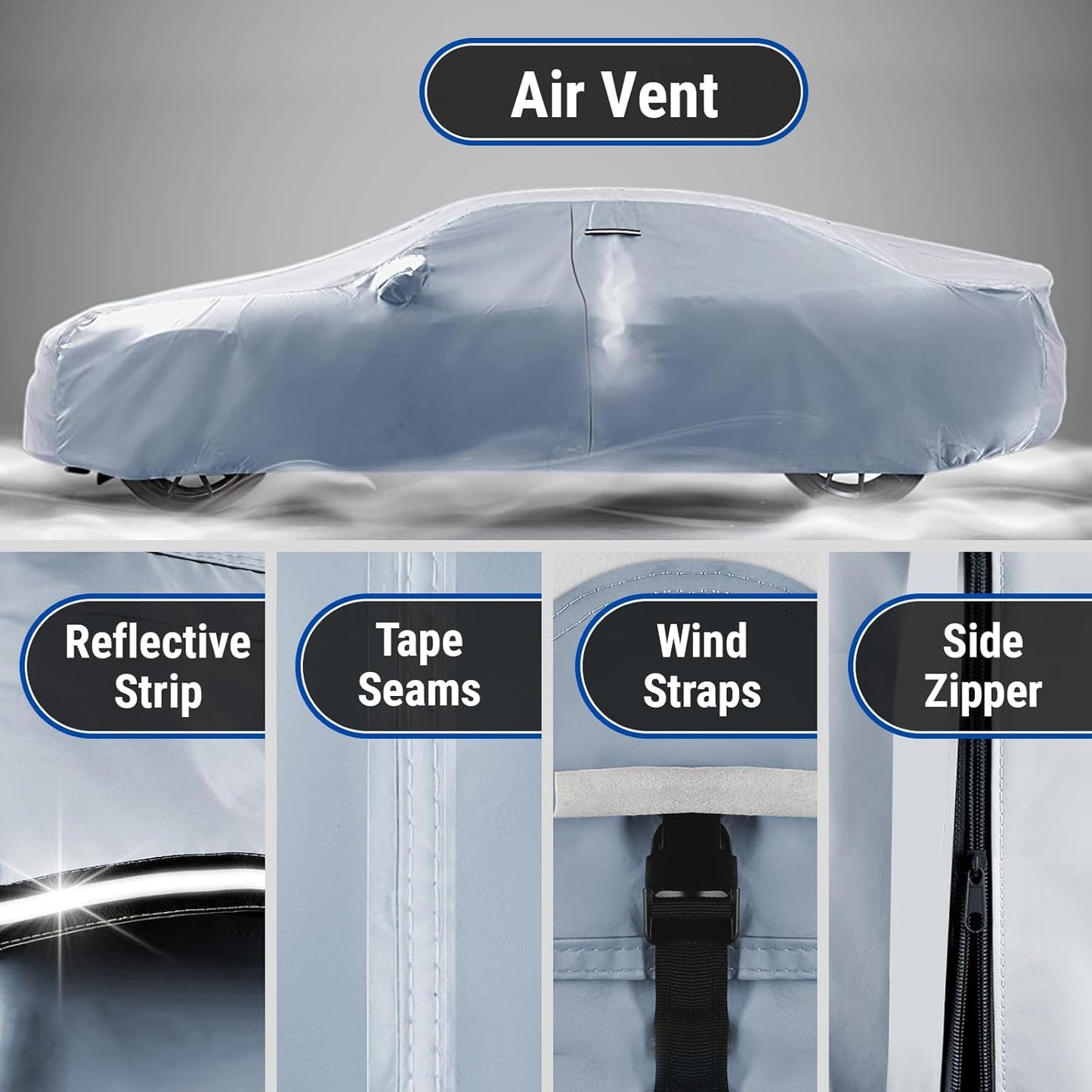 iCarCover Premium Car Cover for 1987-1991 Pontiac Tempest Heavy Duty Waterproof All-Weather Automobiles Custom Fit Indoor Outdoor UV Snow Protection Covers with Straps and Bag