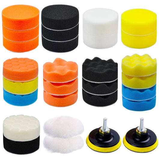 Car Foam Polishing Buffing Kit,Polishing Buffing Pads,Wool Pads,Polishing & Buffing Wheels,for Headlights & Car Body Car Foam Car Wax & Buffer Kits (27)