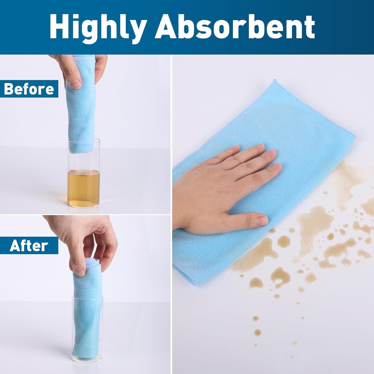 Microfiber Cleaning Cloths-50 Pack, Microfiber Towels Bulk, Towels for Cars & Home, Cleaning Rags 5 Colors Assorted (12x12 inches)