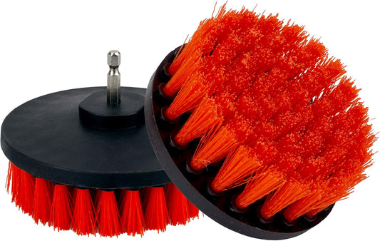 Maxshine M8 Medium-Duty Upholstery Carpet Brush with Drill Attachment - Removes and Scrubs Grime, Stains, and Spots from All Types of Upholstery and Carpets in Leather and Fabric (4")