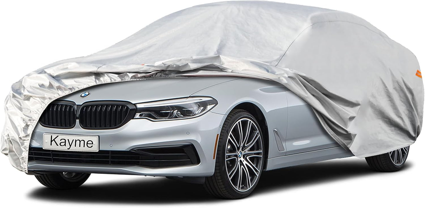 Kayme 6 Layers Car Cover Custom Fit for BMW 6 Series / 8 Series (2003-2025) Waterproof All Weather for Automobiles, Outdoor Full Cover Rain Sun UV Protection.Silver