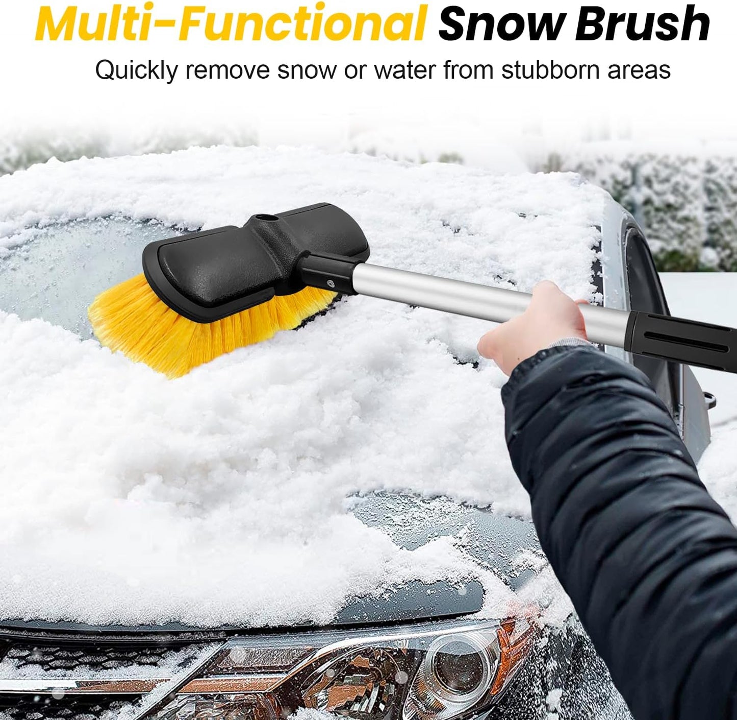 65" Car Wash Brush with Extension Pole, Car Wash 10” Dip Soft Brush, No Scratch Car Cleaning Brush Supplies for RV Boat Truck SUV, House Siding, Snow, Floors