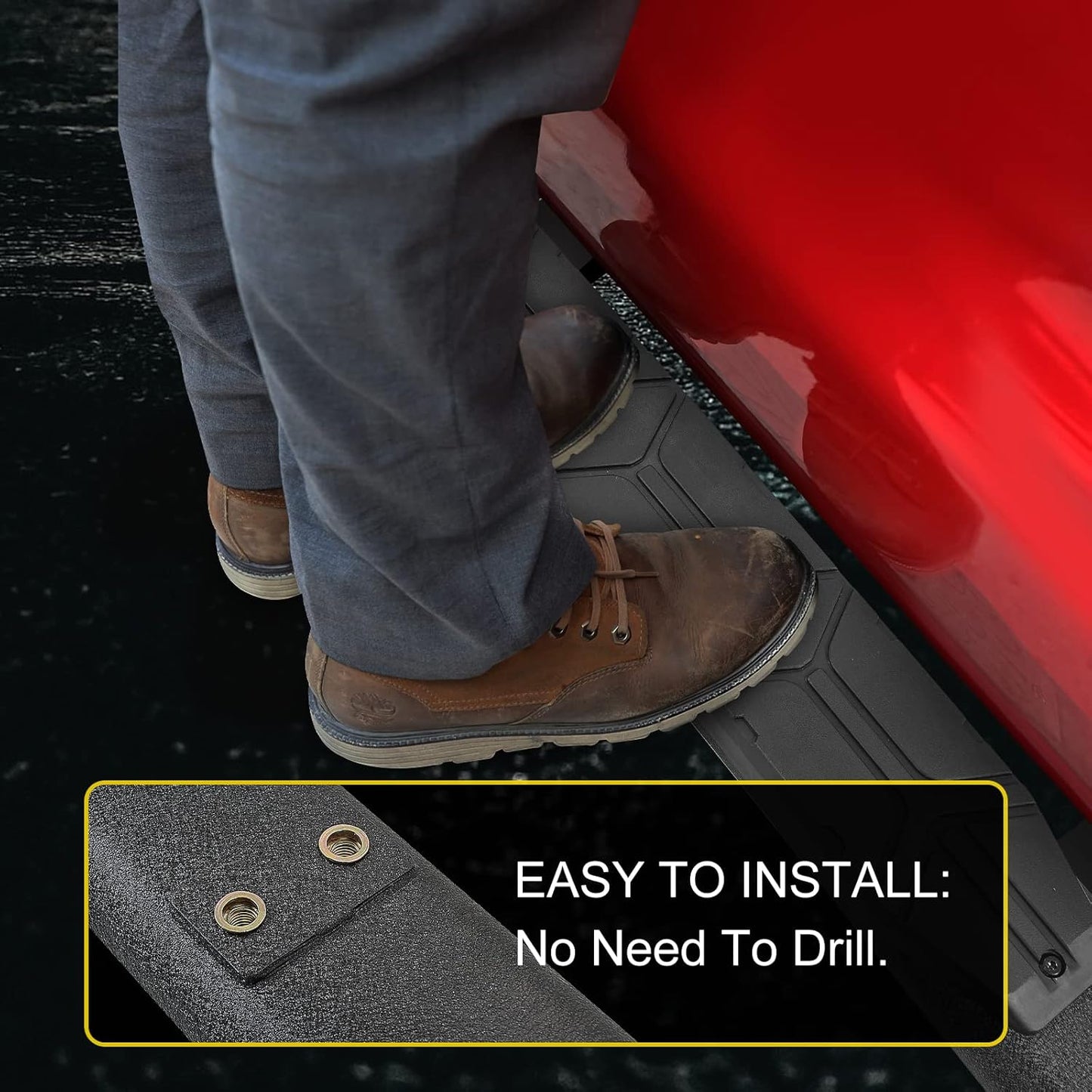 4.3 Inches Oval Tube Bar Running Boards Compatible with 2024 2025 Tacoma Double Cab with 4 Full-Size Doors. Tacoma Step Bars and Carbon Steel Side Steps Step Bars.