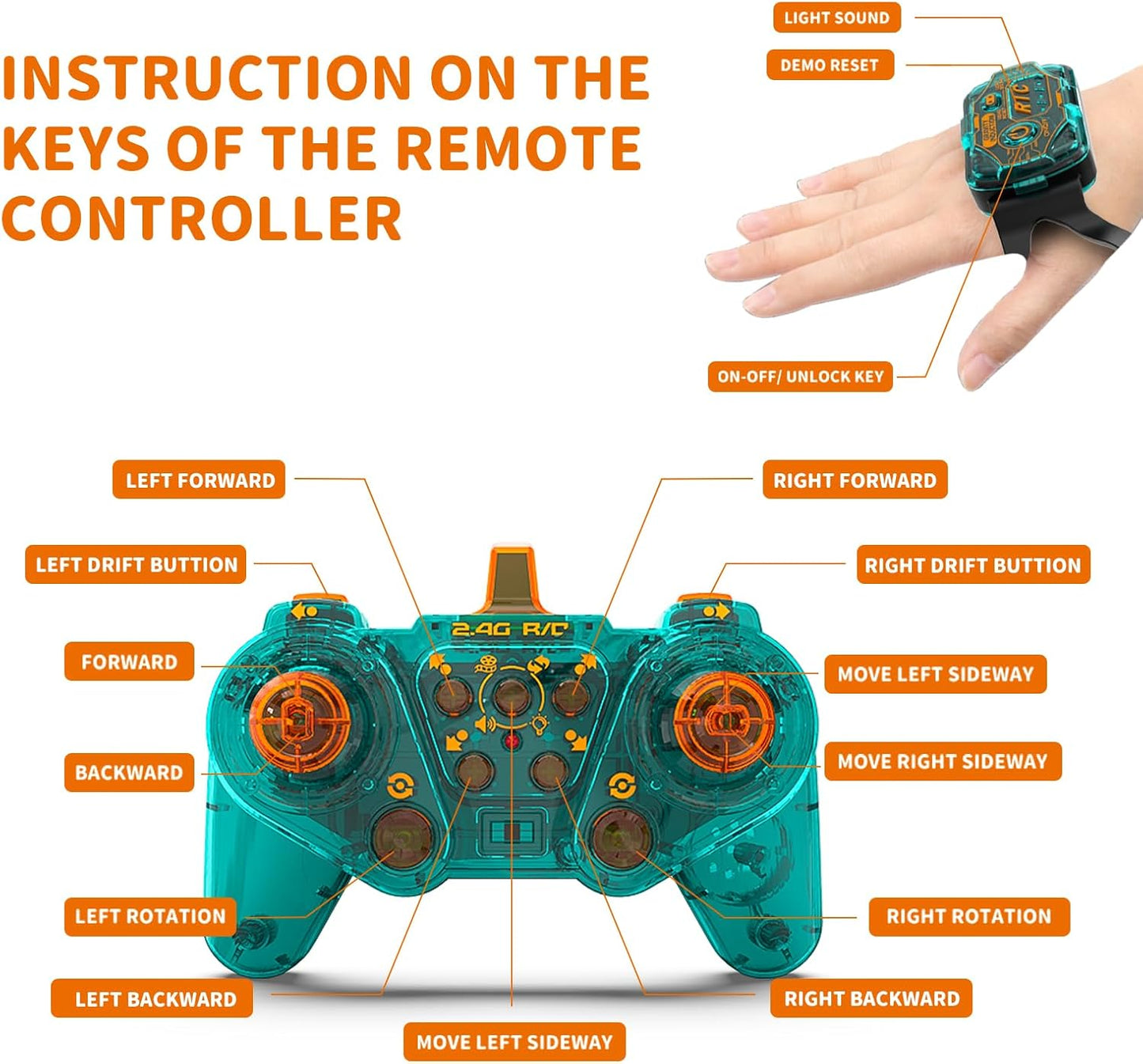 RC Car Gesture Hand Gesture Sensing RC Stunt Double-Side Flip 360° All-Round Rotation Drift Twist Car with Light Music for Boys Kids Birthday Xmas Gift