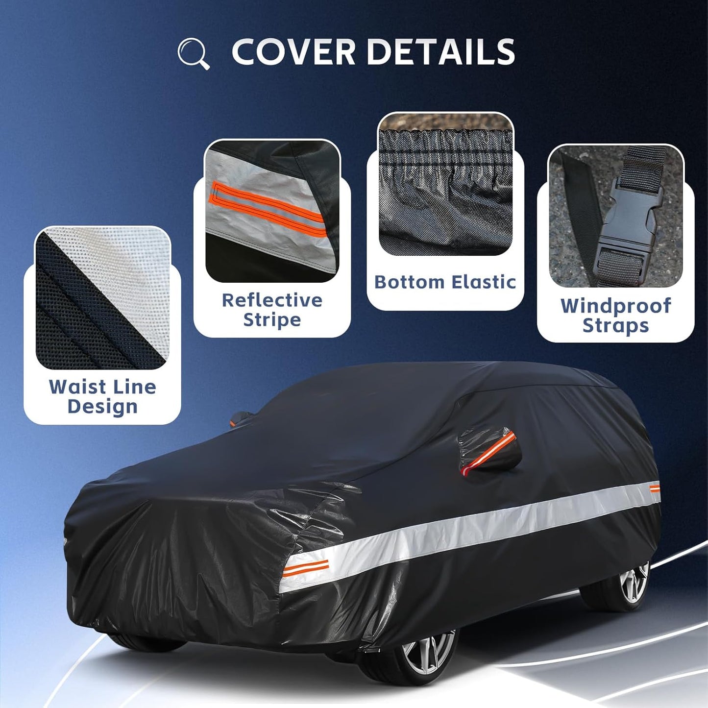 10 Layers SUV Car Cover Custom Fit for Subaru Outback (1994-2024),Waterproof All Weather for Automobiles, Outdoor Full Cover Sun UV Rain Protection with Cotton.Black