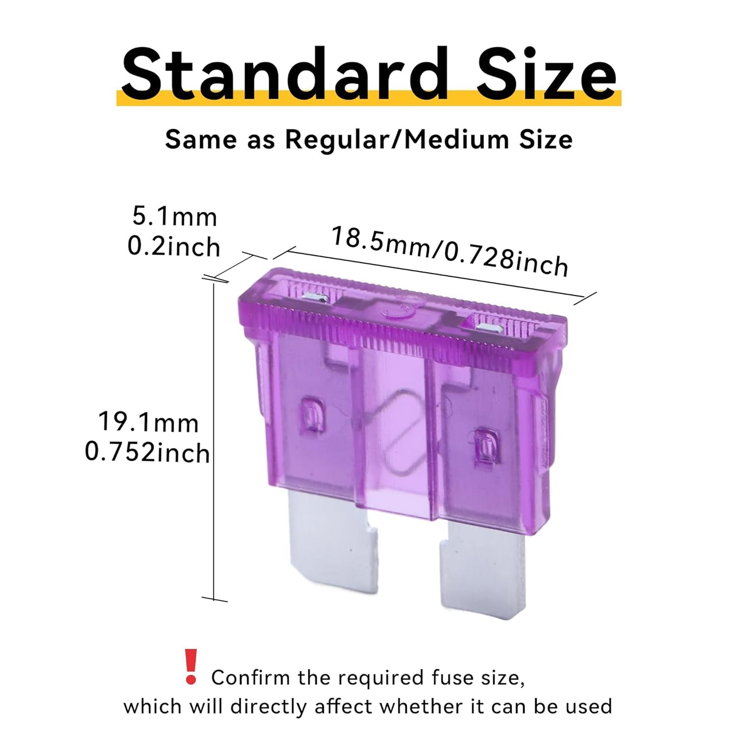 100 Pack Auto Fuses 3 AMP ATC/ATO Standard Regular Fuse Blade 3A Car Truck Boat Marine RV