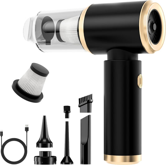 Handheld Car Vacuum Portable Cordless, 20000PA High Power 4 in 1 Vacuum Cleaner & Air Duster & Air Blower with 4000mAh Brushless Motor and Multi-Nozzles for Car (Black)