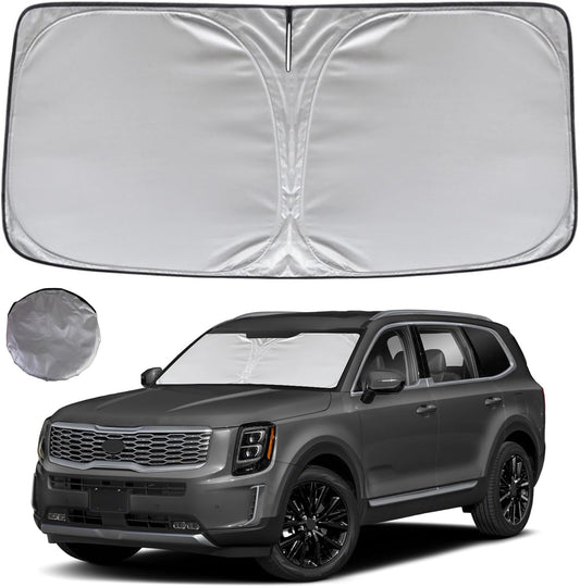 KAYZT Windshield Sun Shade for 2020-2025 Kia Telluride Foldable Sunshade SUV Front Window Custom Fit Car Accessories