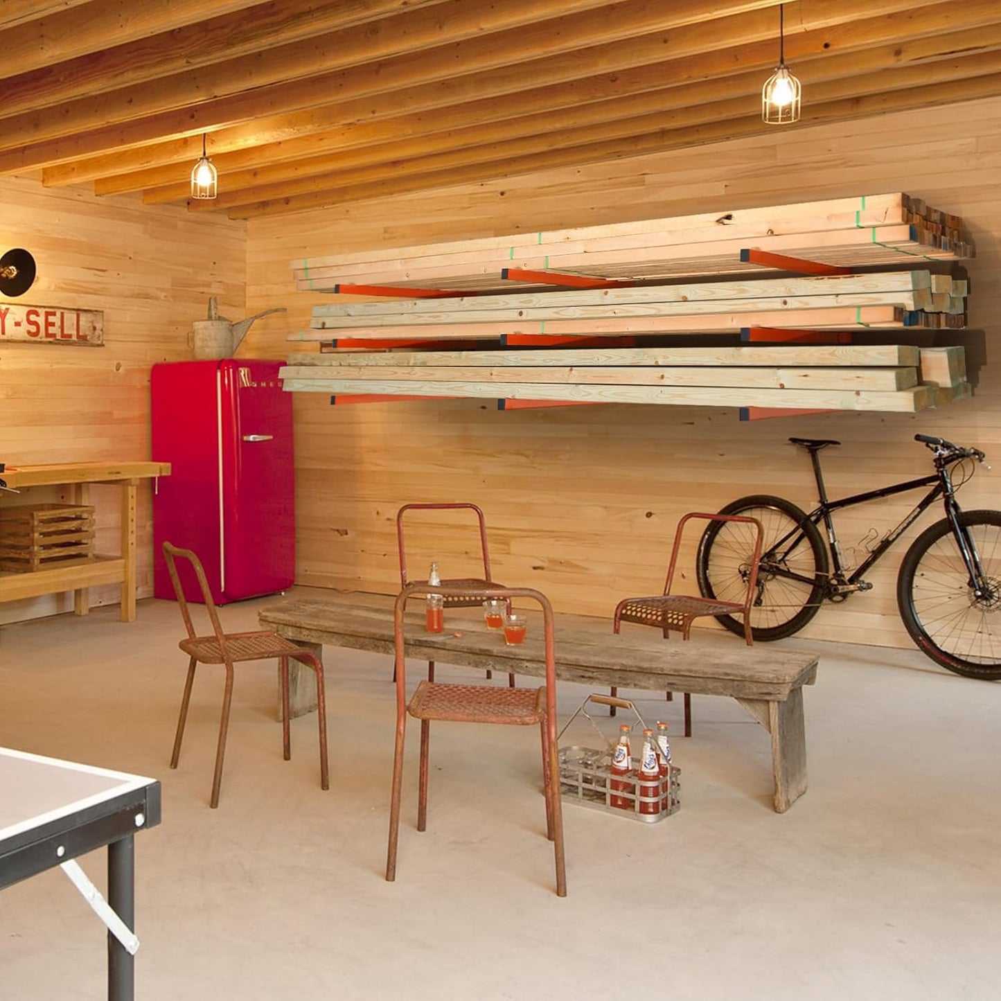 Ultrawall Wall Mount Wood Organizer Racks, Lumber Storage Metal Racks Wood Storage Racks with 3-Level (3 Pack)