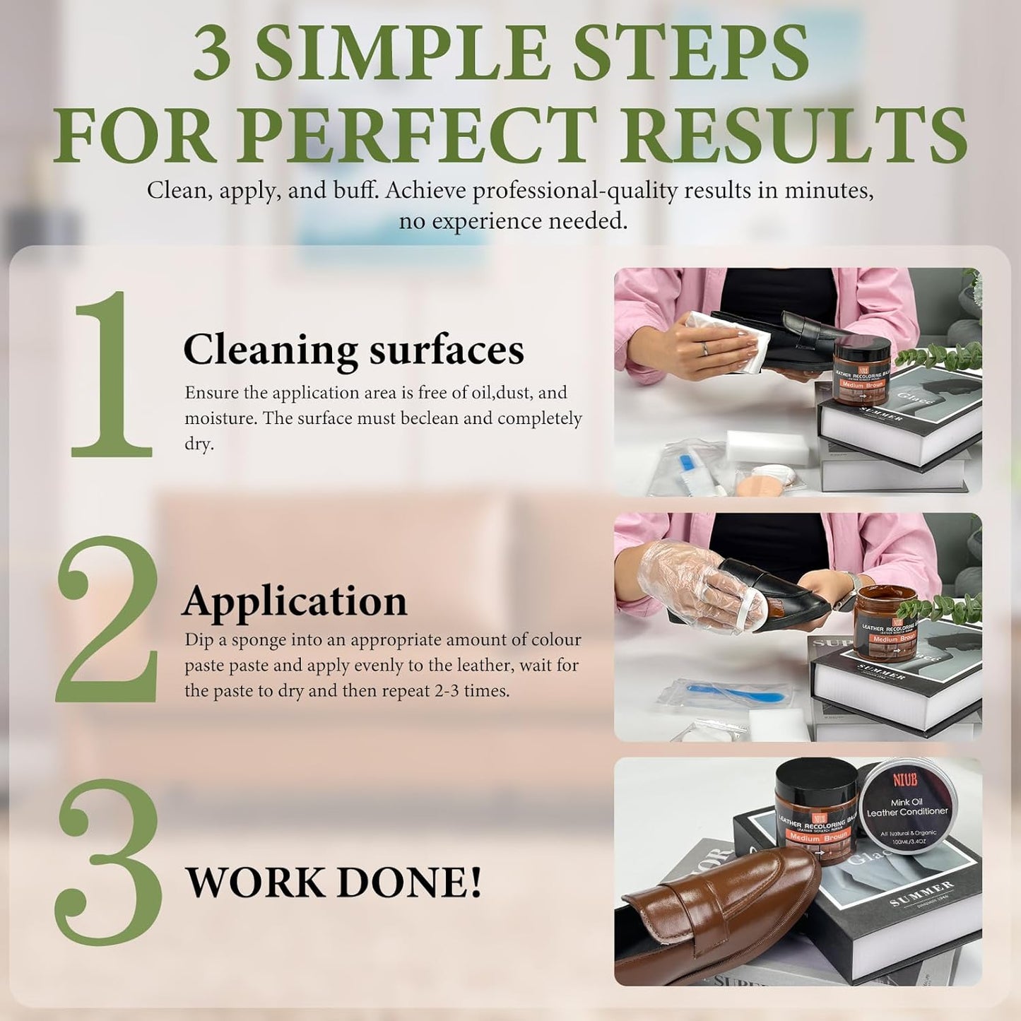 Leather Recoloring Balm Leather Color Restorer Scratch Repair Leather Paint for Furniture Couches Car Seats Shoes Bags Leather Dye and Restorer Restores Faded and Scratched Leather-Black