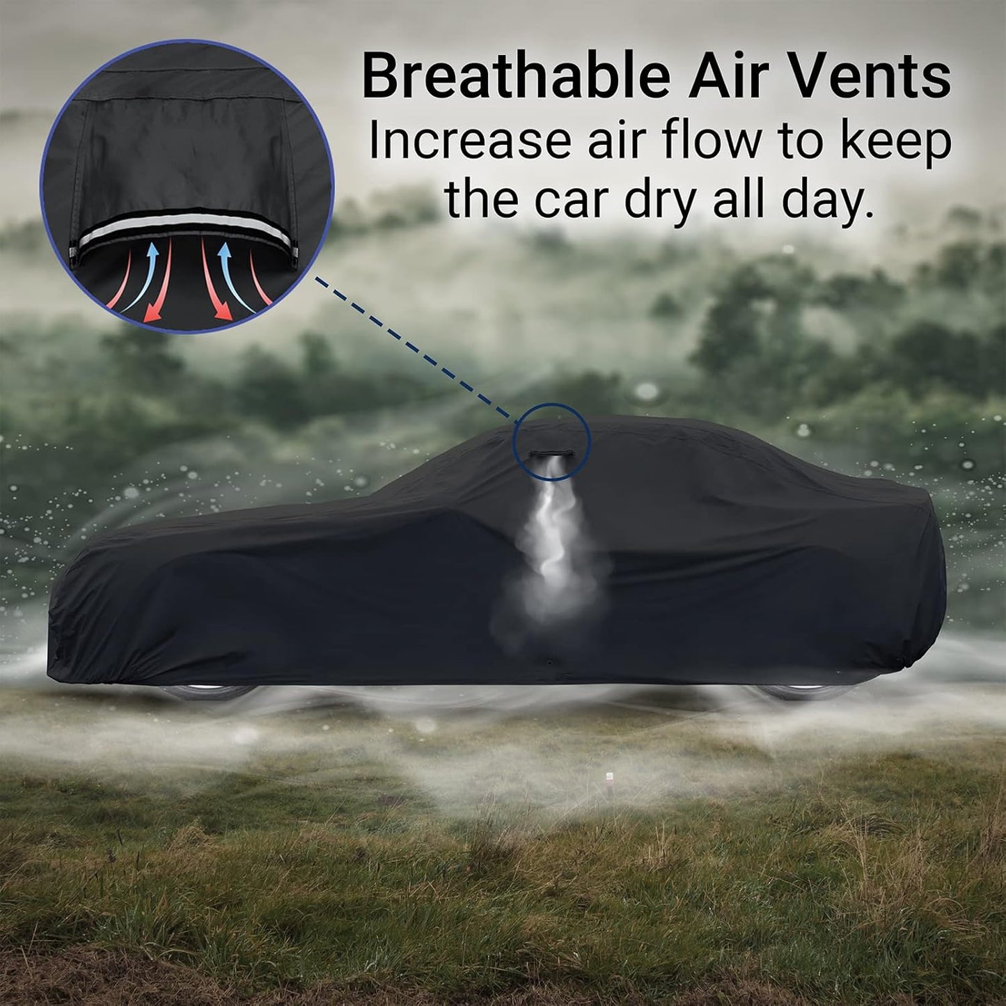 iCarCover Custom Car Cover Compatible with Challenger 2008-2024, Waterproof All-Weather Rain Snow UV Sun Protector Full Exterior Indoor Outdoor Car Covers, Stripe (Black/Gray)