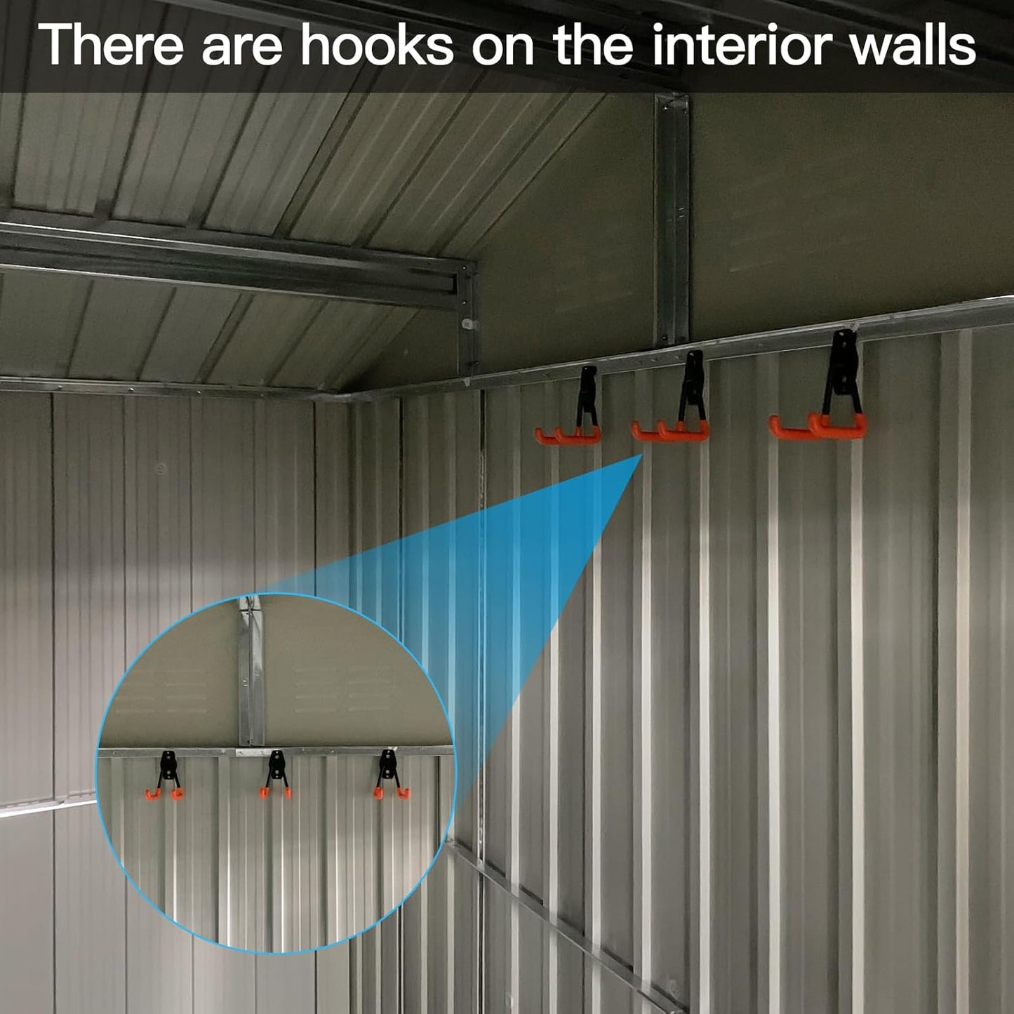 8x10 FT Outdoor Storage Shed, Metal Garden Shed with 4-pane Window, Outside Tool Shed with Lockable Hinged Doors & 4 Air Vents, Waterproof Storage Building for Backyard, Patio, Lawn, White+Yellow