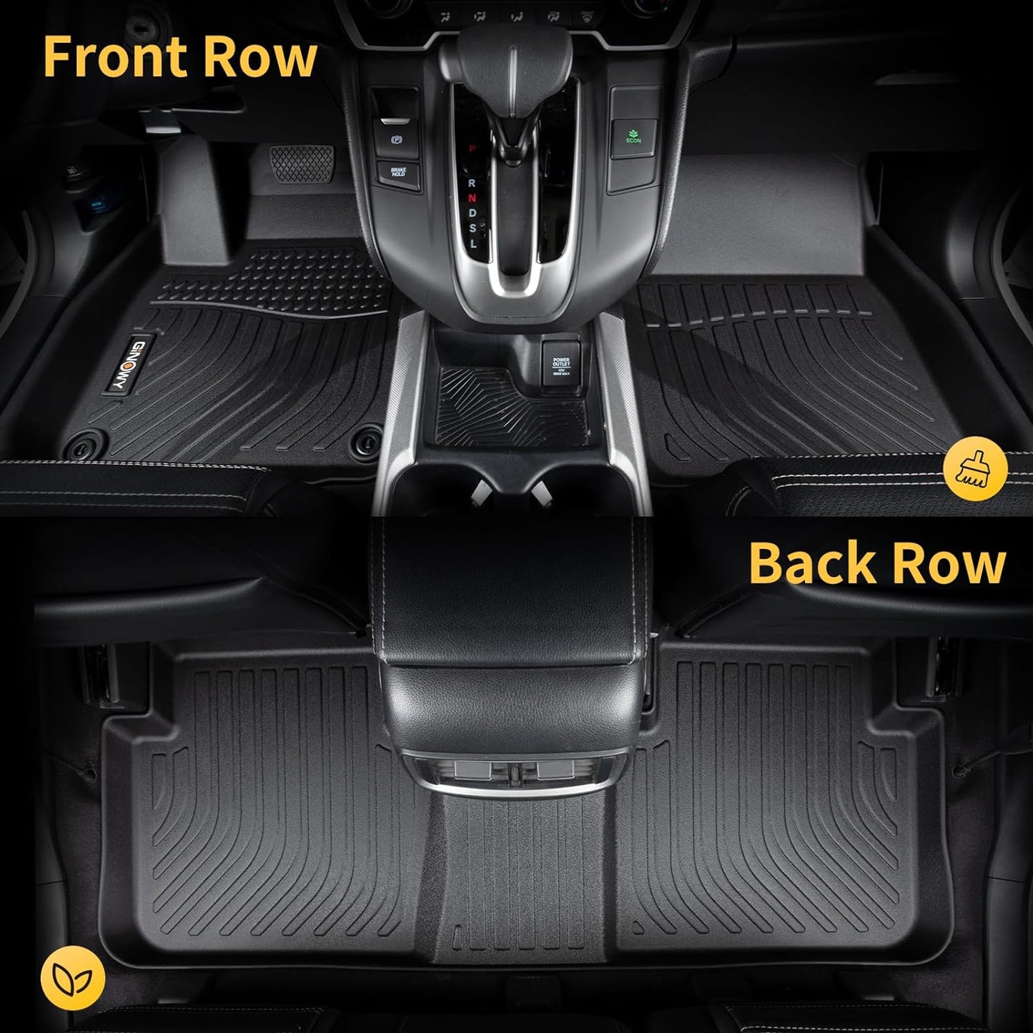 GINOWY-Floor Mats & Cargo Liner for Volkswagen VW Jetta 2019-2024 2025 | TPE All Weather Mats for VW Jetta Accessories Cargo Trunk Mat Trunk Liner