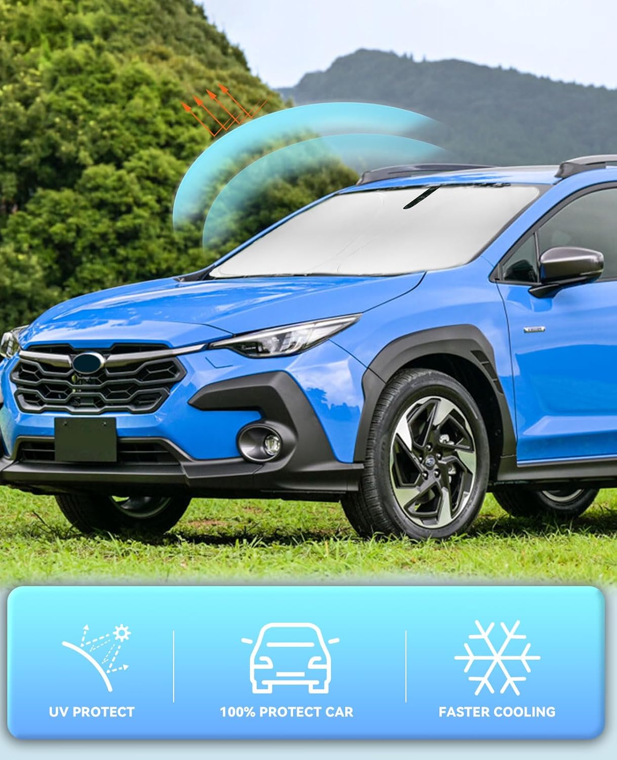 Sun Shade for Crosstrek Wagon Windshield Sunshades for 2026 2025-2018 Subaru Crosstrek Wagon Windshield Cover Front Window Shields for Crosstrek, 2.0i Premium Limited Wagon Car Accessories Sun Visor