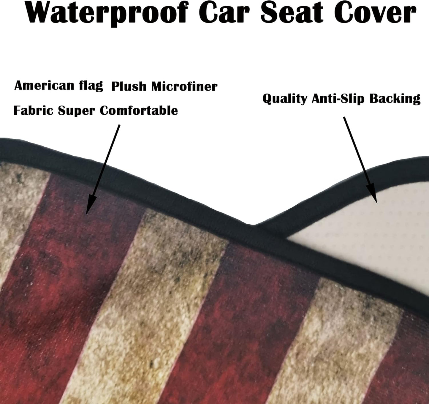 Car Seat Cover Protector Front Seats,for Gym Workout,Running,Swimming,Beach and Hiking,Waterproof Sweat Towel Bucket Seat Covers for Cars SUV Trucks (American Flag, 2Pcs)