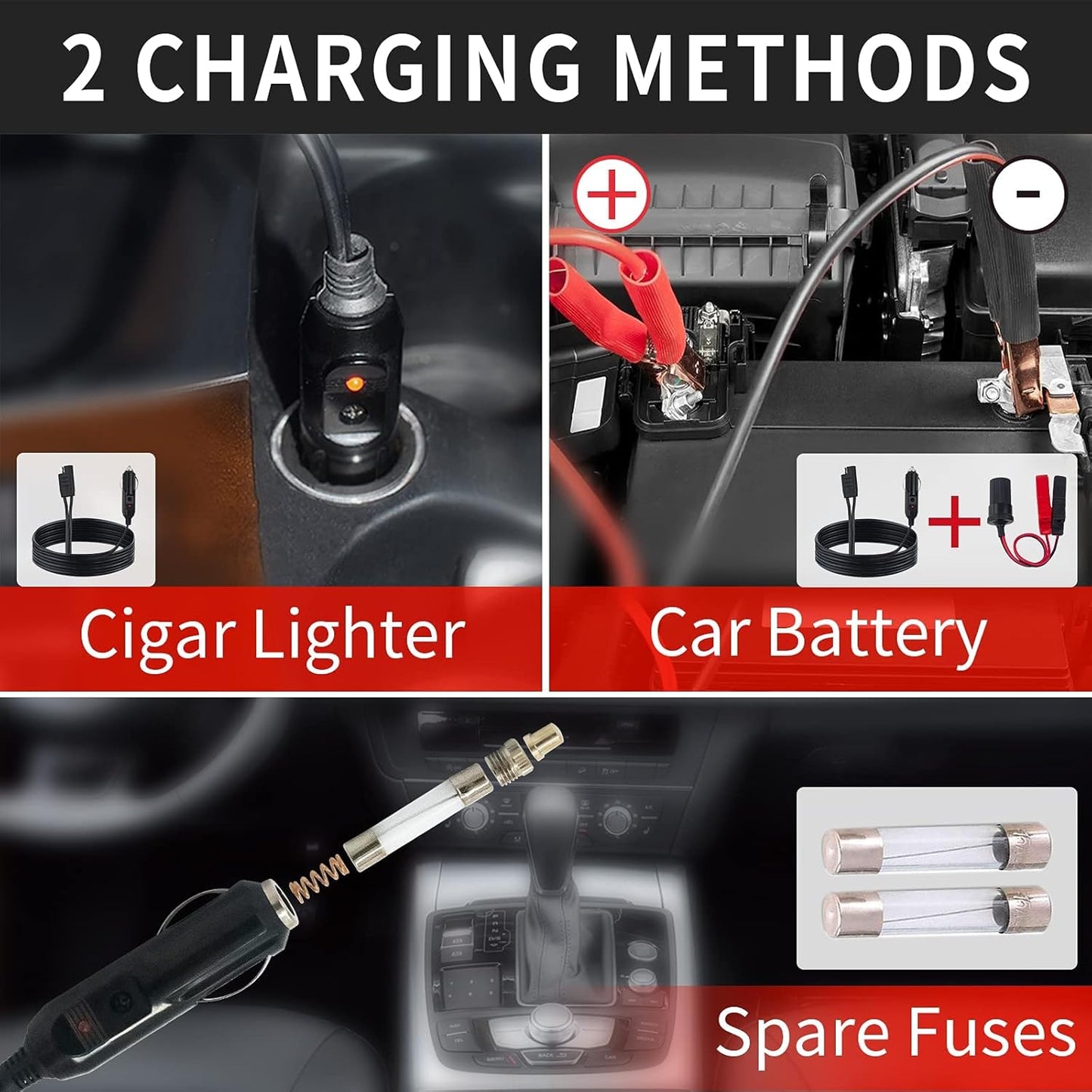 E-HEELP Electric Car Jack 5Ton 12V Kit Hydraulic (Lifting Range: 6.1~17.7 inch) with Inflator Electric Jack for Car SUV Sedan MPV Change Tires Garage Repair Emergency Kit