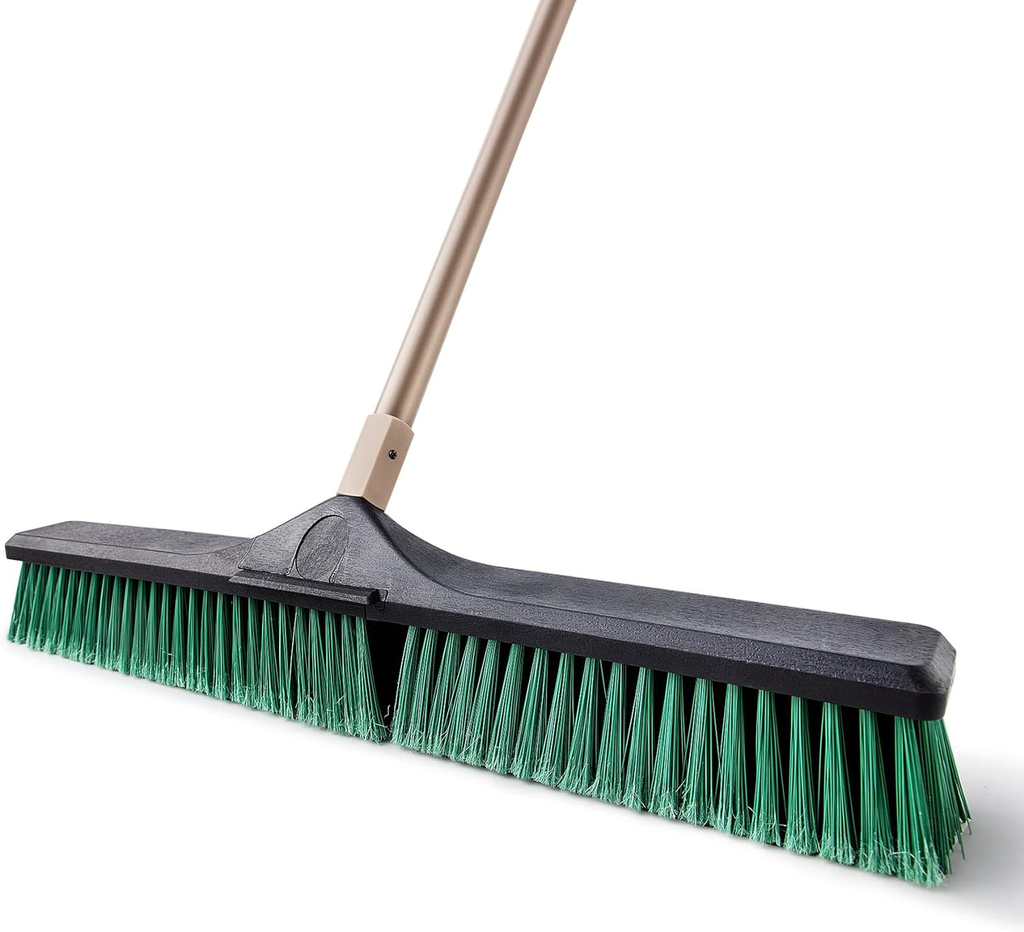Eyliden Heavy Duty Push Broom 24" - Garage Sweeper Shop Brooms with 66" Long Handle, Outdoor Stiff Bristles Concrete Push Broom for Sidewalk Driveway Yard Patio Deck Warehouse Sweeping, Sweep Snow