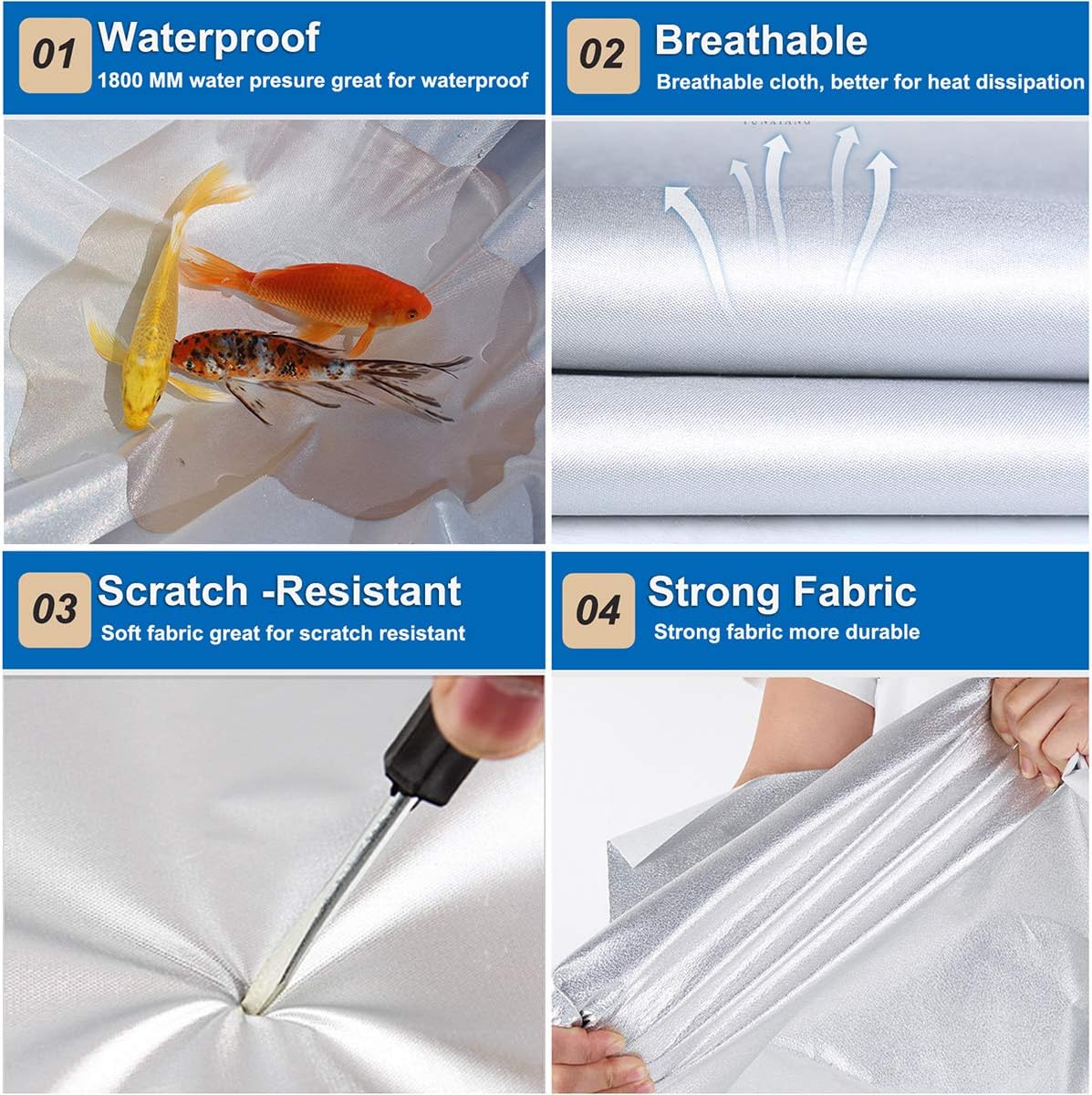 KouKou Oxford Car Cover Waterproof All Weather for Automobiles, Fit Sedan Dodge Charger, Chrysler 300, Hyundai Genesis, Mercedes Benz S Class,BMW 7 Series, etc (208 X 78 X 59 inch)