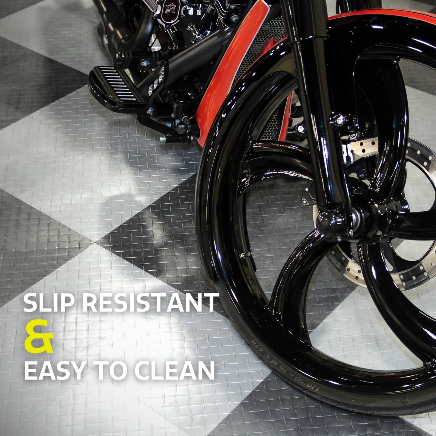 Big Floors RaceDeck Diamond Plate Design, Durable Interlocking Modular Garage Flooring Tile (Purple, 48 Pack of 12 x 12" Tiles)