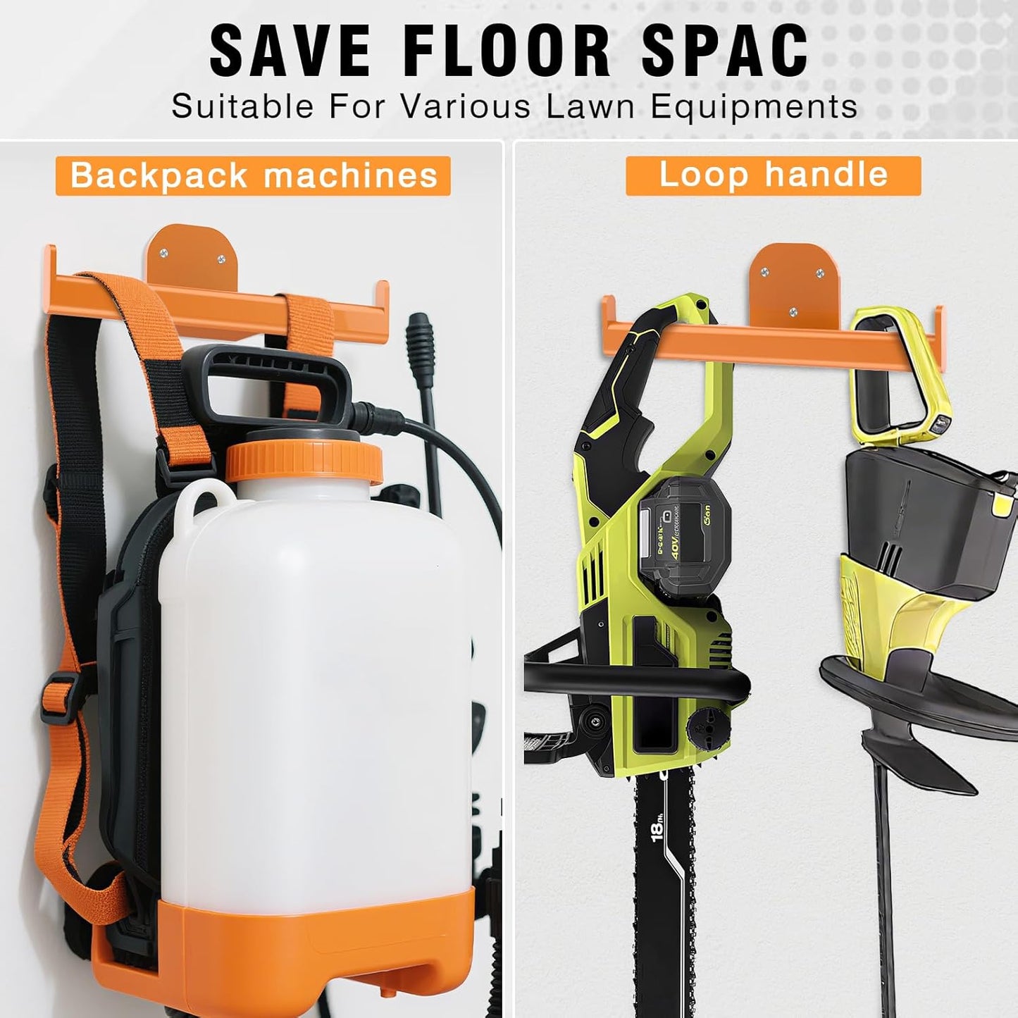 Backpack Leaf Blower Hanger, Backpack Sprayer Wall Mount, Lawn Care Accessories, Garage Storage, Weed Eater Hanger Garage Organization Storage, 1 Pack