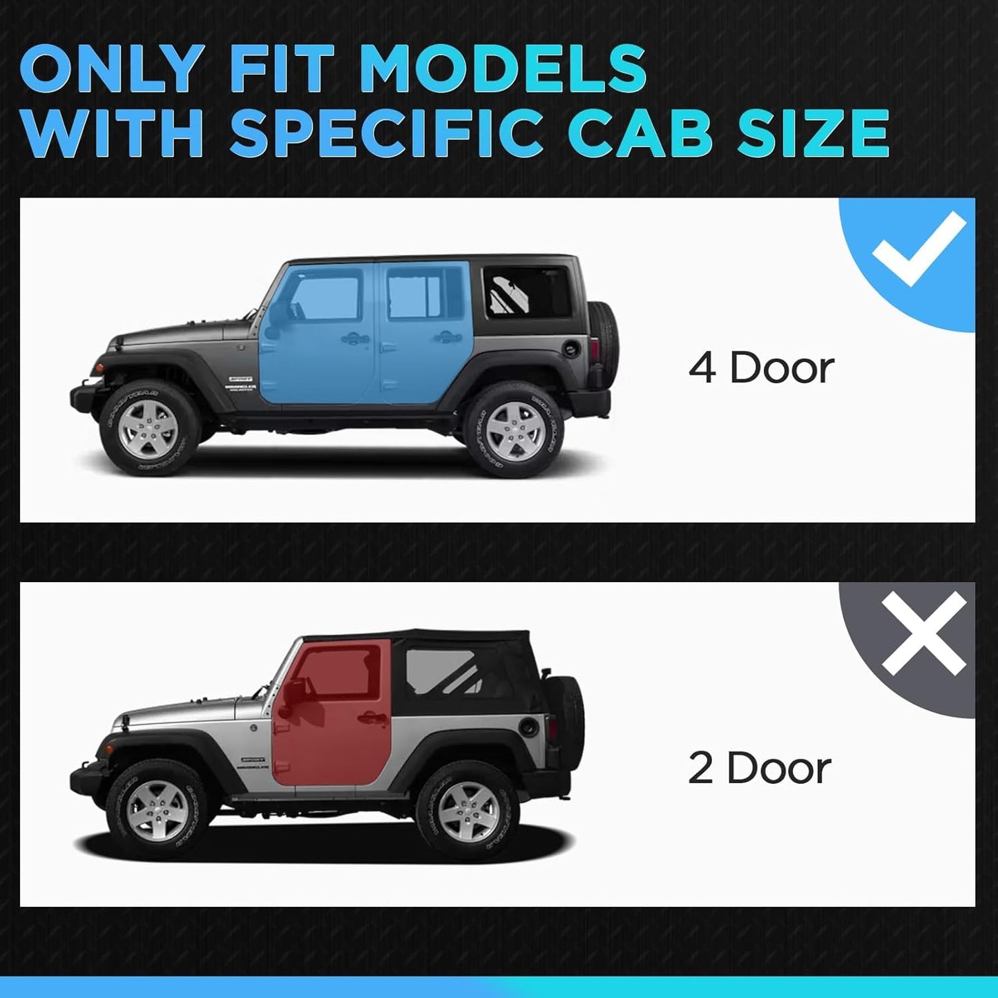 Running Boards Compatible with 2007-2018 Jeep Wrangle JK 4 Doors, Carbon Steel Coated Black Truck Side Steps Rails Nerf Bars