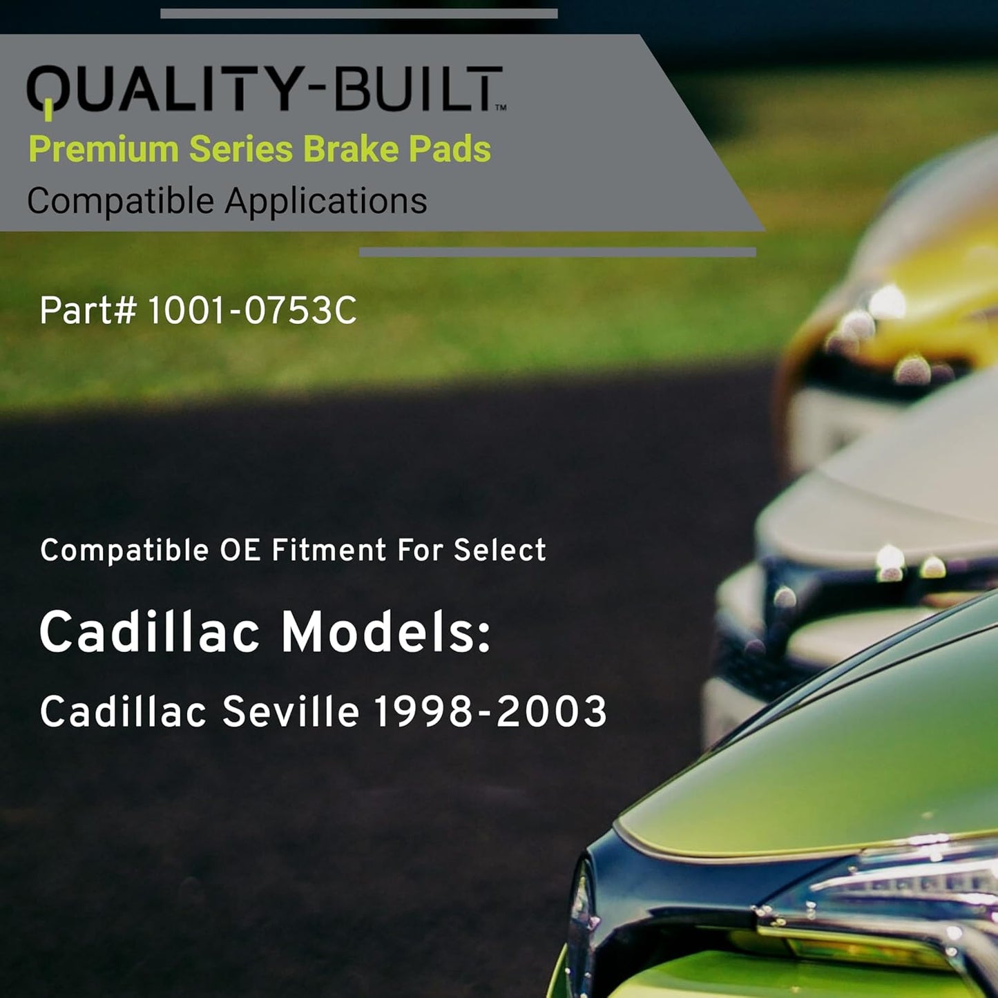 Premium Ceramic Front Brake Pads (1001-0753C) Compatible with Cadillac Seville 1998-2003