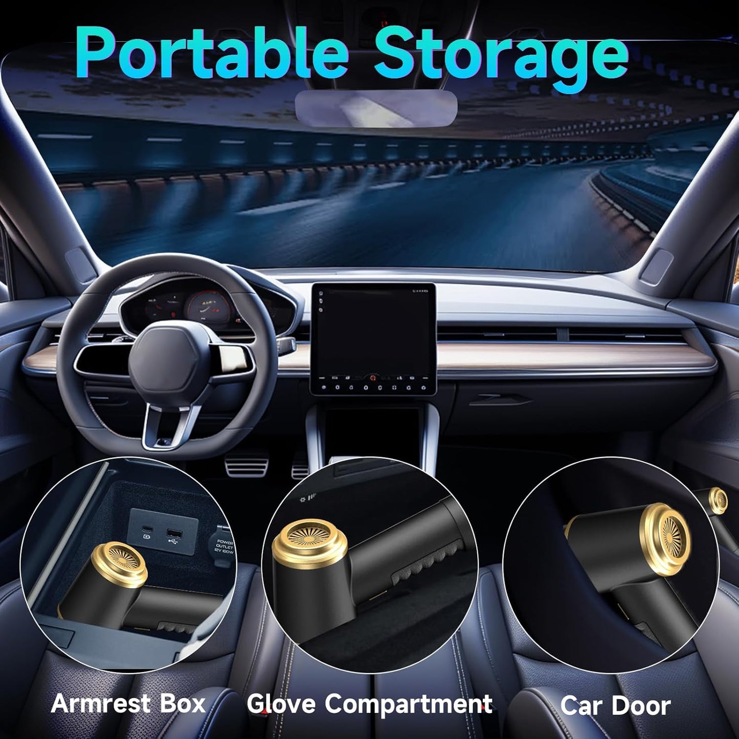 Car Vacuum Portable Cordless - 21000PA High Power Car Cleaning Kit, 4 in 1 Multifunctional Mini Vacuum Cleaner, Air Duster for Car, Home, Office to Remove Sand, Dust, Gifts for Lover Family