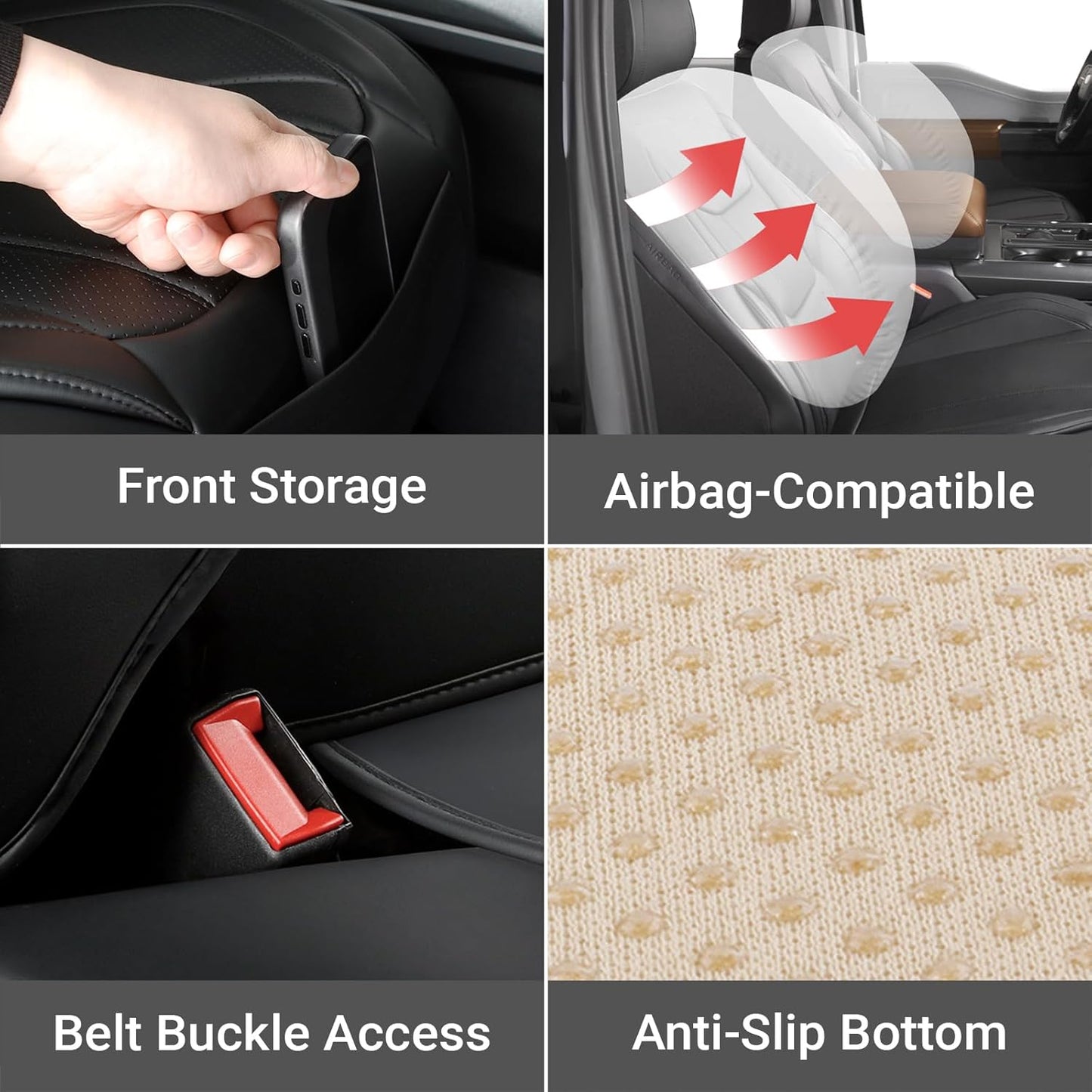 Coverland Custom Car Seat Covers Compatible with 2016-2025 Titan King Cab - Premium Leather Non-Slip Memory Foam Waterproof Cover Interior Protector Full Set-Black [See Size Chart-Size X121]