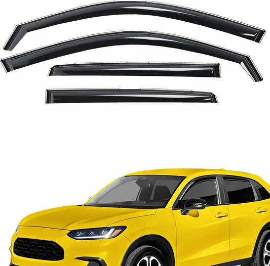Extra Durable Window Deflectors in-Channel Window Visors Rain Guards Fit for Honda HR-V 2023-2025, Sun Visors, Wind Vent for Shades, Exterior Car Accessories - 4pcs. AG0594