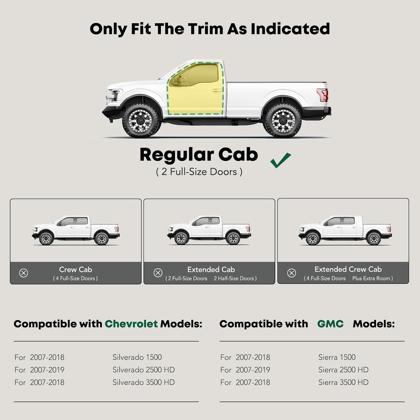 YHTAUTO 5 Inch Running Boards Side Step Bars Fit for 2007-2019 Chevy Silverado & GMC Sierra 1500/2500 HD/3500 HD - Standard/Regular Cab, 304 Stainless Steel Polished Oval Bent End Truck Step Rails