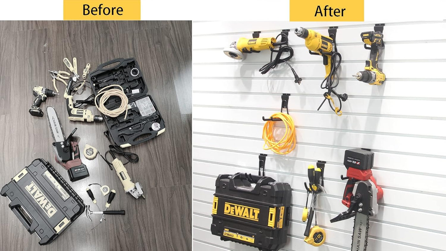 Slatwall Hooks - Black Garage Accessories, 8 Pack