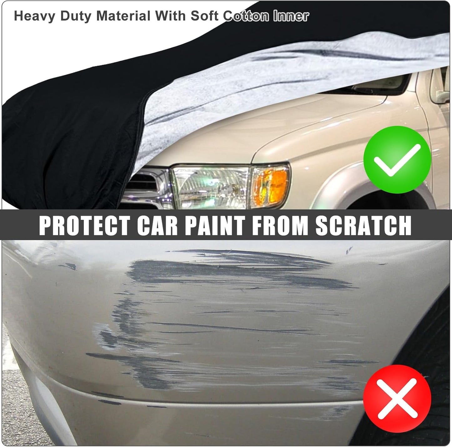 Waterproof Car Cover Compatible with 1984-2002 Toyota 4Runner 2/4 Door SUV Accessories, All Weather Classic Car Covers with Inner Cotton&Zipper Door for Snow Rain Protection