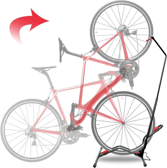 Vertical Bike Parking Stand- Space-Saving,Adjustable Freestanding Upright Bike Floor Stand for 20"-29" Mountain/Road/Kids Bikes, Heavy-Duty Bike Rack Garage Solution