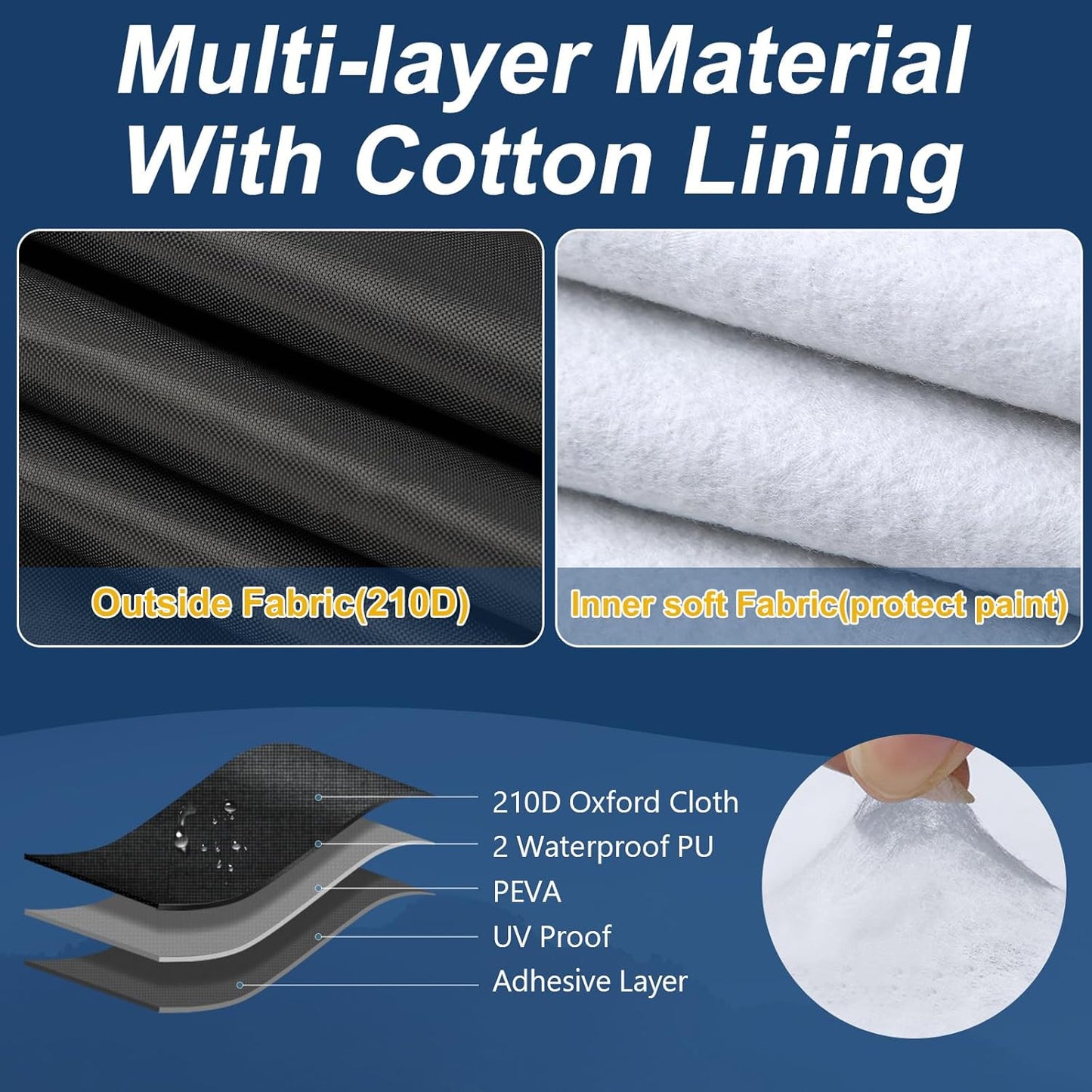 for Dodge Charger Car Cover Waterproof All Weather, 6 Layers Car Cover Waterproof All Weather 210D Windproof Fit for Dodge Charger 2006-2023